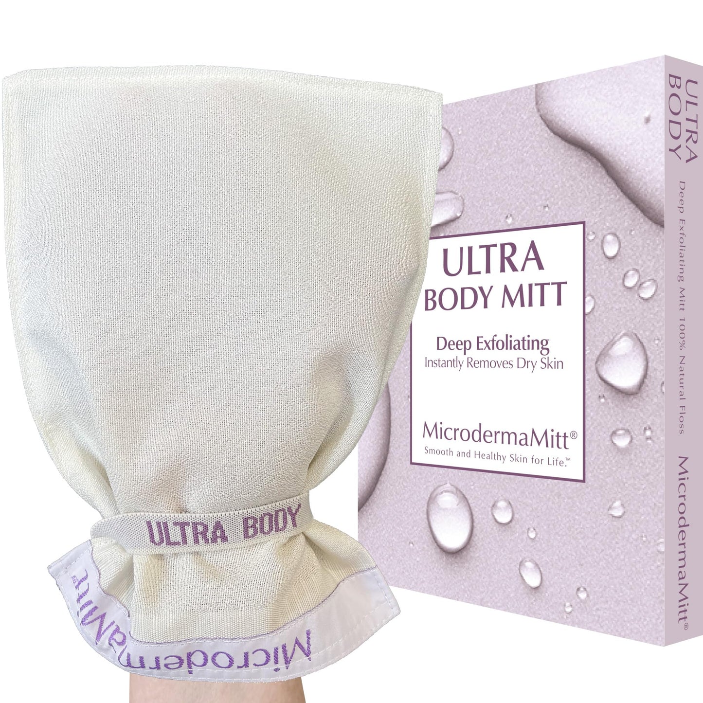 MicrodermaMitt ULTRA Exfoliating Mitt - The Ultimate Deep Exfoliating Body Scrubber Kese Glove – Keratosis Pilaris, Strawberry Skin Treatment, Reduce Ingrown Hair, Turkish Body Scrubber Exfoliator