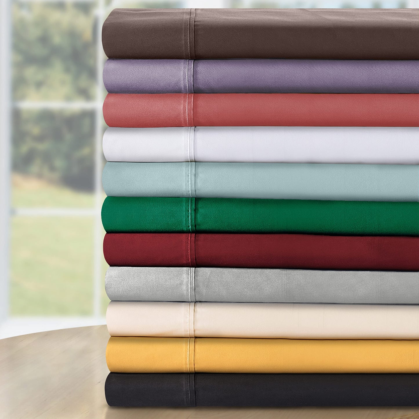 Superior Egyptian Cotton 530 Thread Count Bed Sheet Set, 1 Elastic Deep Pocket Fitted Sheet, 1 Flat Sheet, 2 Pillowcases, Soft Bedding, Luxury Sheets, Sateen Weave, Full Size, Blush