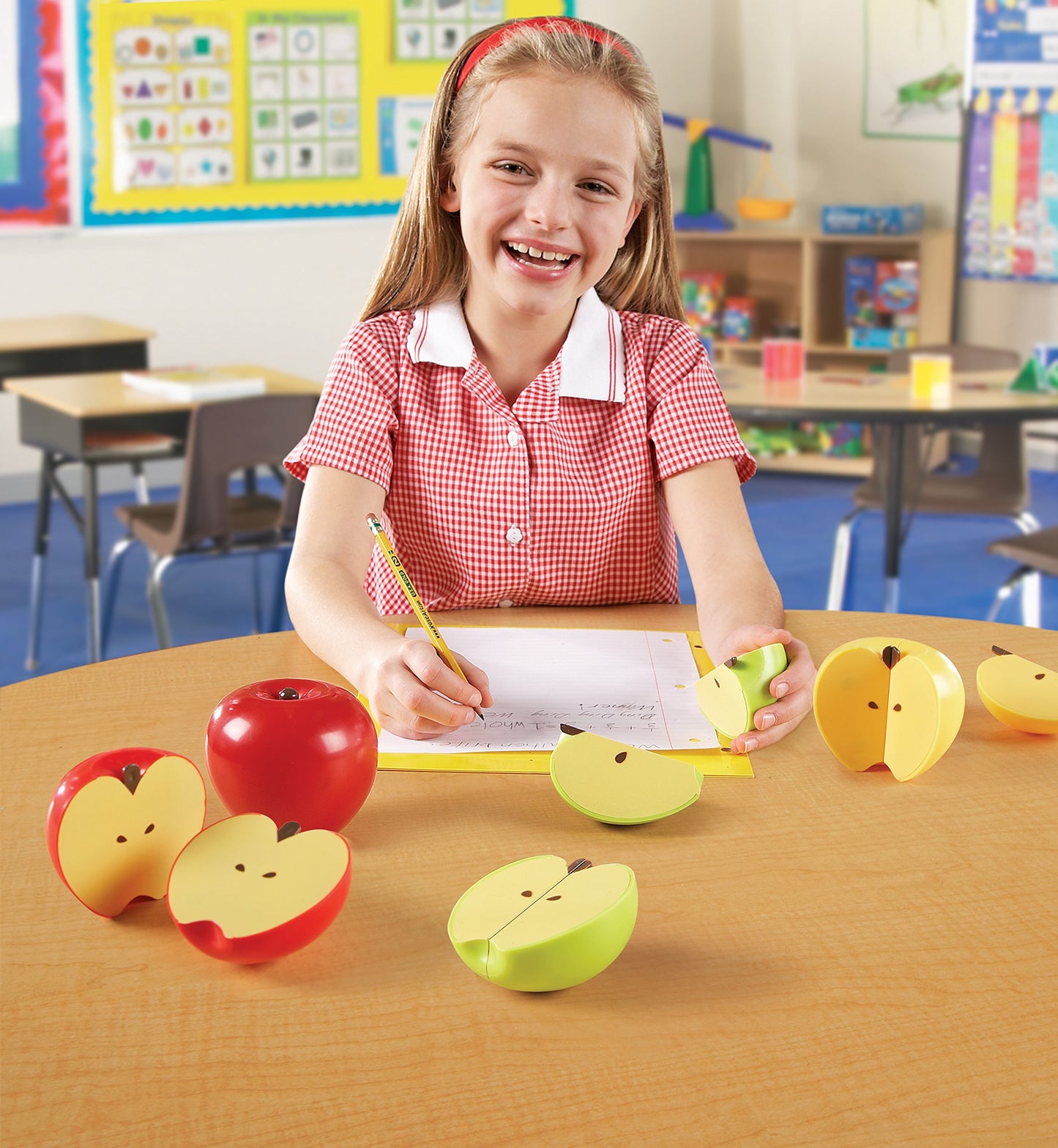 Learning Resources Magnetic Apple Fractions, Montessori Toys, Math Games, Play Food for Kids, Set of 10, Ages 5+