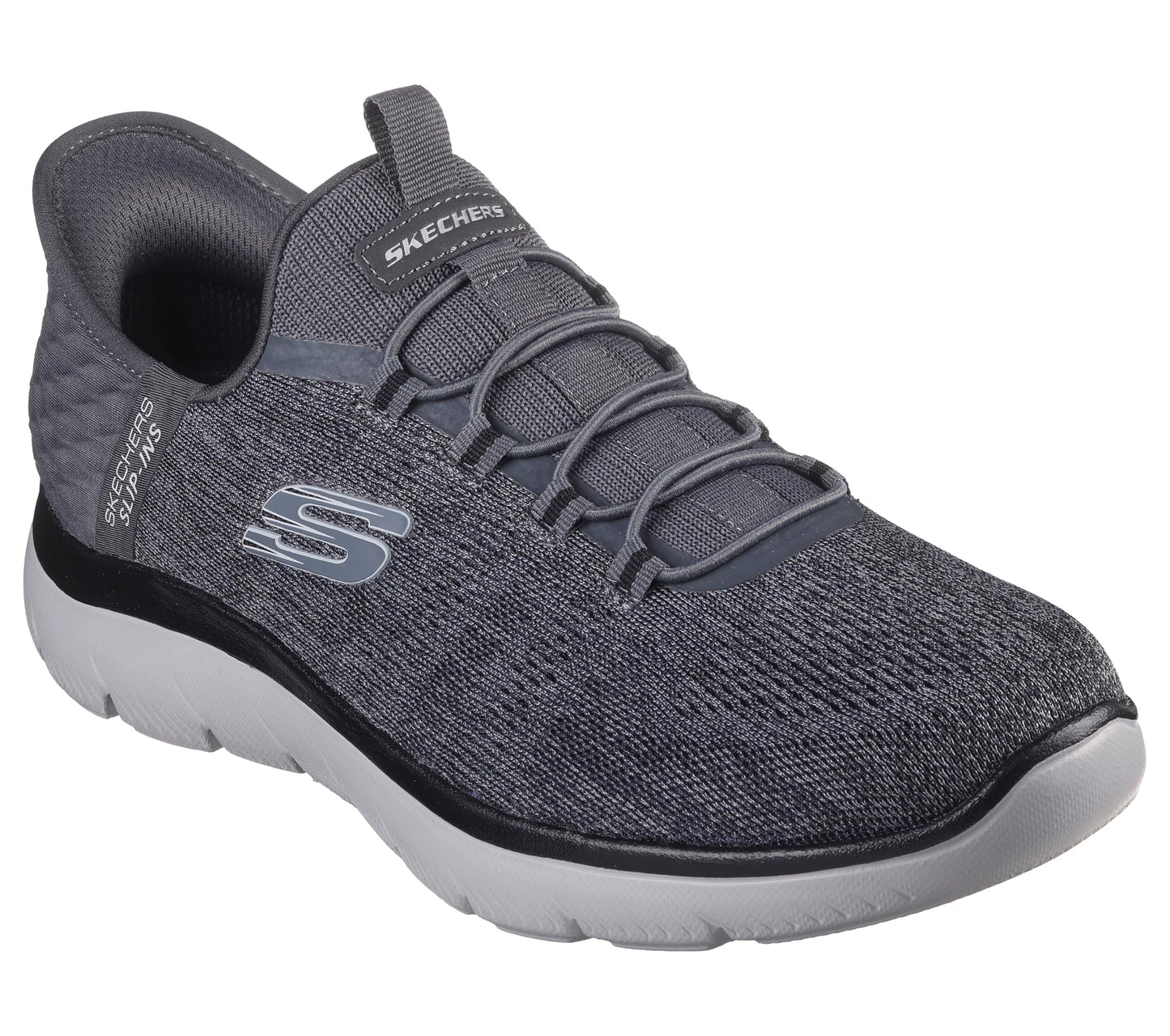 Skechers Men's Summits Key Pace Hands Free Slip-in Sneaker,Charcoal/Black,9.5