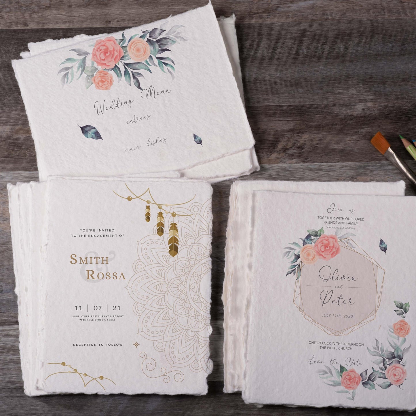 LEATHER VILLAGE Watercolor Paper, 140lb(300gsm), 11.7x7.5 Inches, 25 Sheets, Handmade Deckle Edge Paper, Textured, Mixed Media, Cold Press Pad for Calligraphy, Sketching, Crafts and Painting