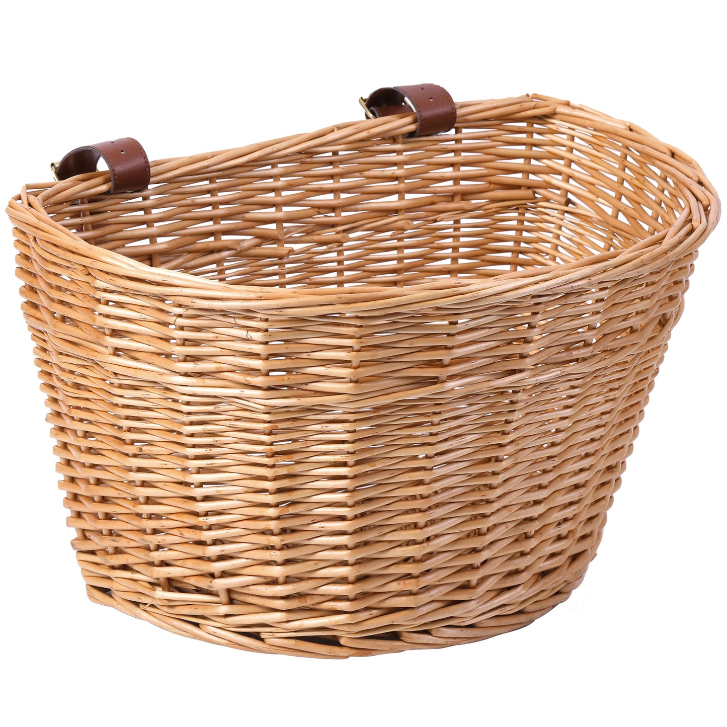 Wicker Front Bike Basket Cargo for Men and Women – Fits Most Bicycles, Beach Cruisers and Ebikes, Lightweight Bicycle Storage Basket with Adjustable Straps, Light Brown