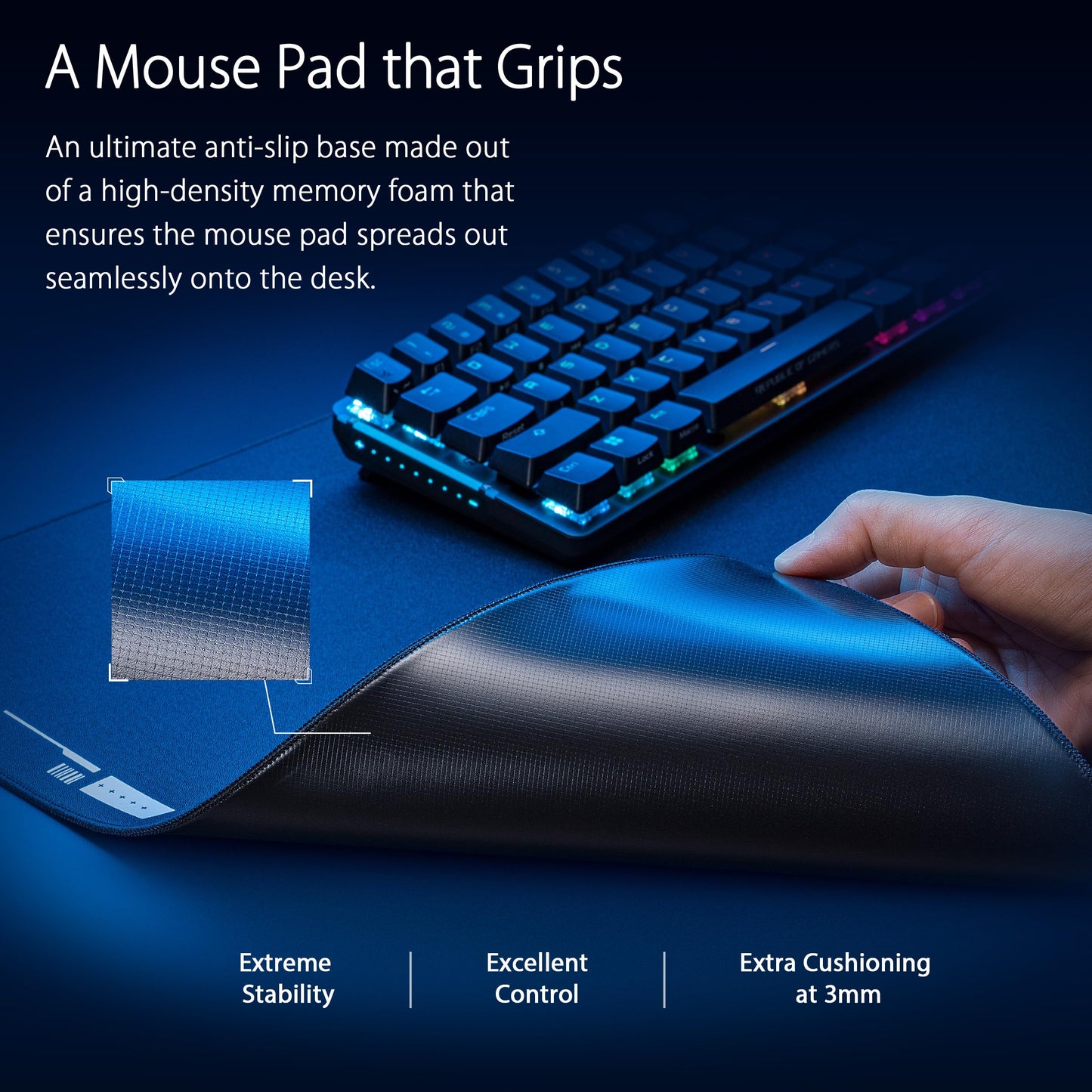 ASUS ROG Hone Ace XXL Gaming Mouse Pad – 35.4” x 15.7", (XXL Size), Extra-Cushioning, Table-Sized for Wide, Smooth Glide and Control, Water/Oil/Dust-Resistant, Extra-Soft Non-Slip Rubber Base - Black