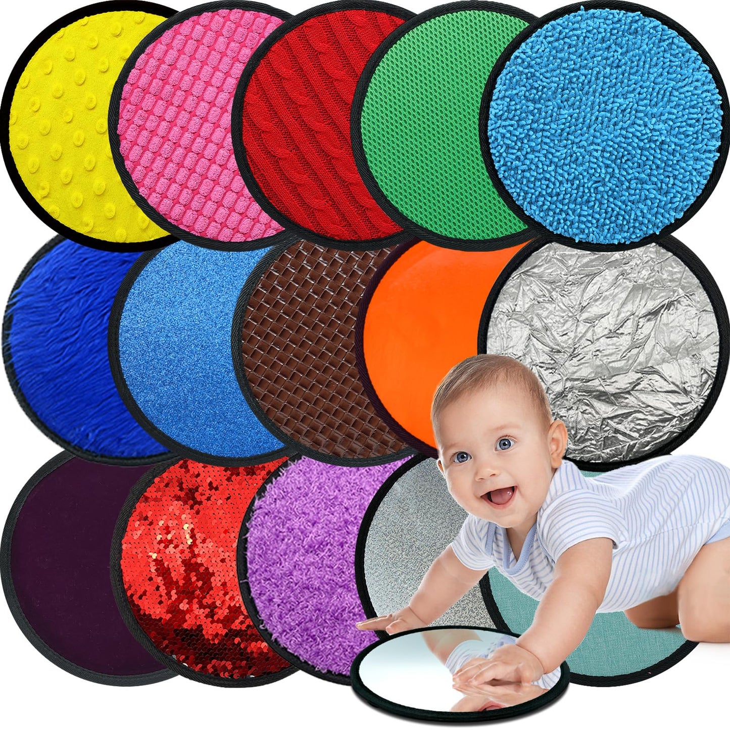 Sensory Mats, 16 Piece Set, Sensory Toys for Children with Autism, Touch Panel, Montessori Toy, Educational Toy for Children Aged 3 and Above, Gift