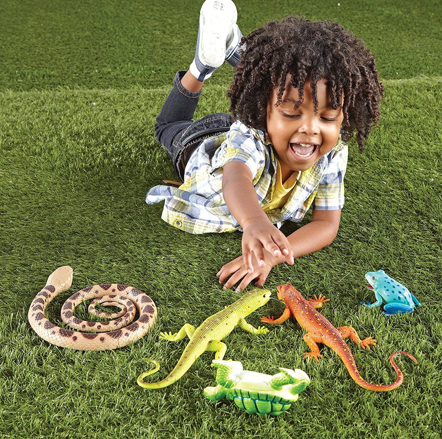 Learning Resources Jumbo Reptiles & Amphibians - Kids Animal Toys, Jumbo Animal Figures, Montessori Figurines for Toddlers, Pretend Play Animals for Kids