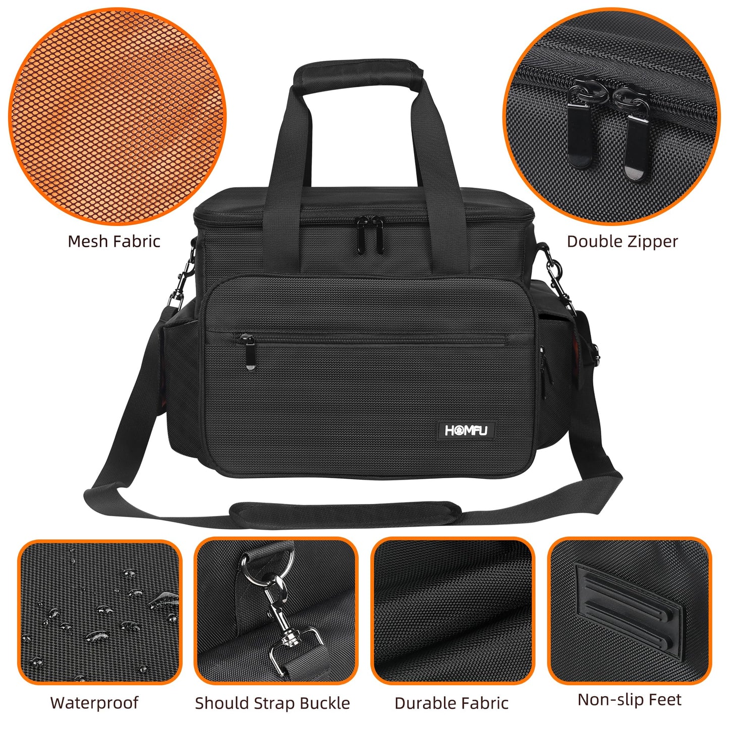 Homfu DJ Gig Gear bag-DJ Cable File Organizer Bag with Detachable Dividers,DJ Travel Gig Bag With Organization Package for Business Trips,Daily Use,DJ File Equipment,Musician Accessories,Outdoor