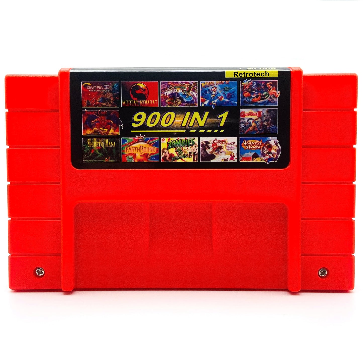 Retrotech Super 900 In 1 Cartridge For SNES Super Nintendo 16Bit Game Console - Red