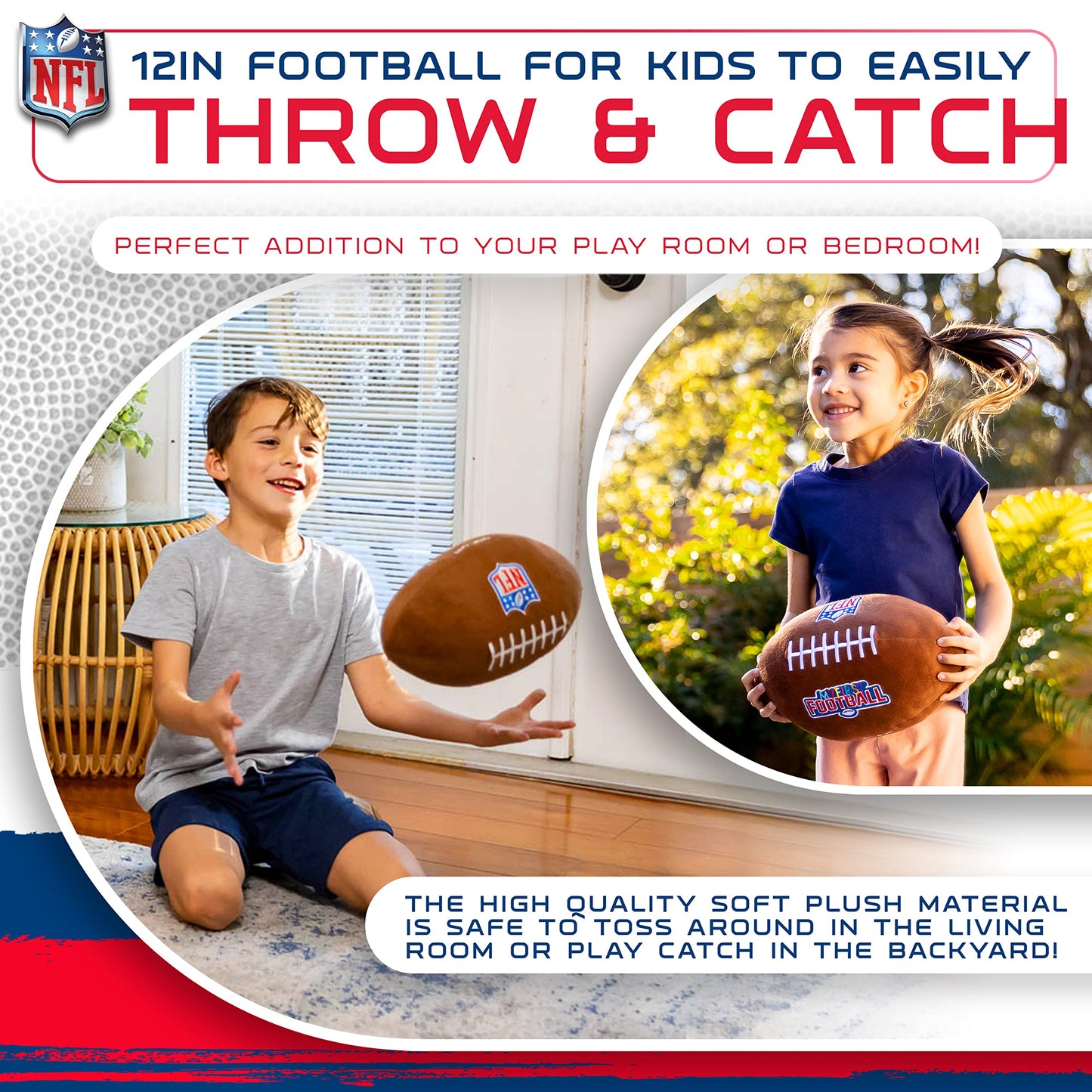 Franklin Sports Kids Soft Plush NFL MyFirst Football Stuffed Toy + Pillow - Fun Kids Toy + Room Decoration - 12"