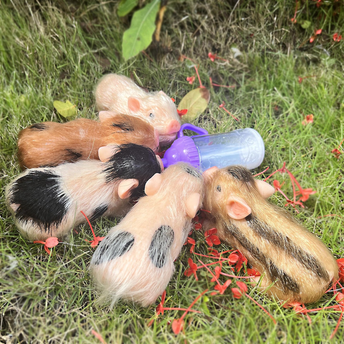 OtardDolls Reborn Pig Dolls, 5 Inch Realistic Newborn Full Silicone Lifelike Reborn Pig Dolls Soft & Stylish Real Life Silicone Animals Realistic Pig Dolls with Toy Accessories