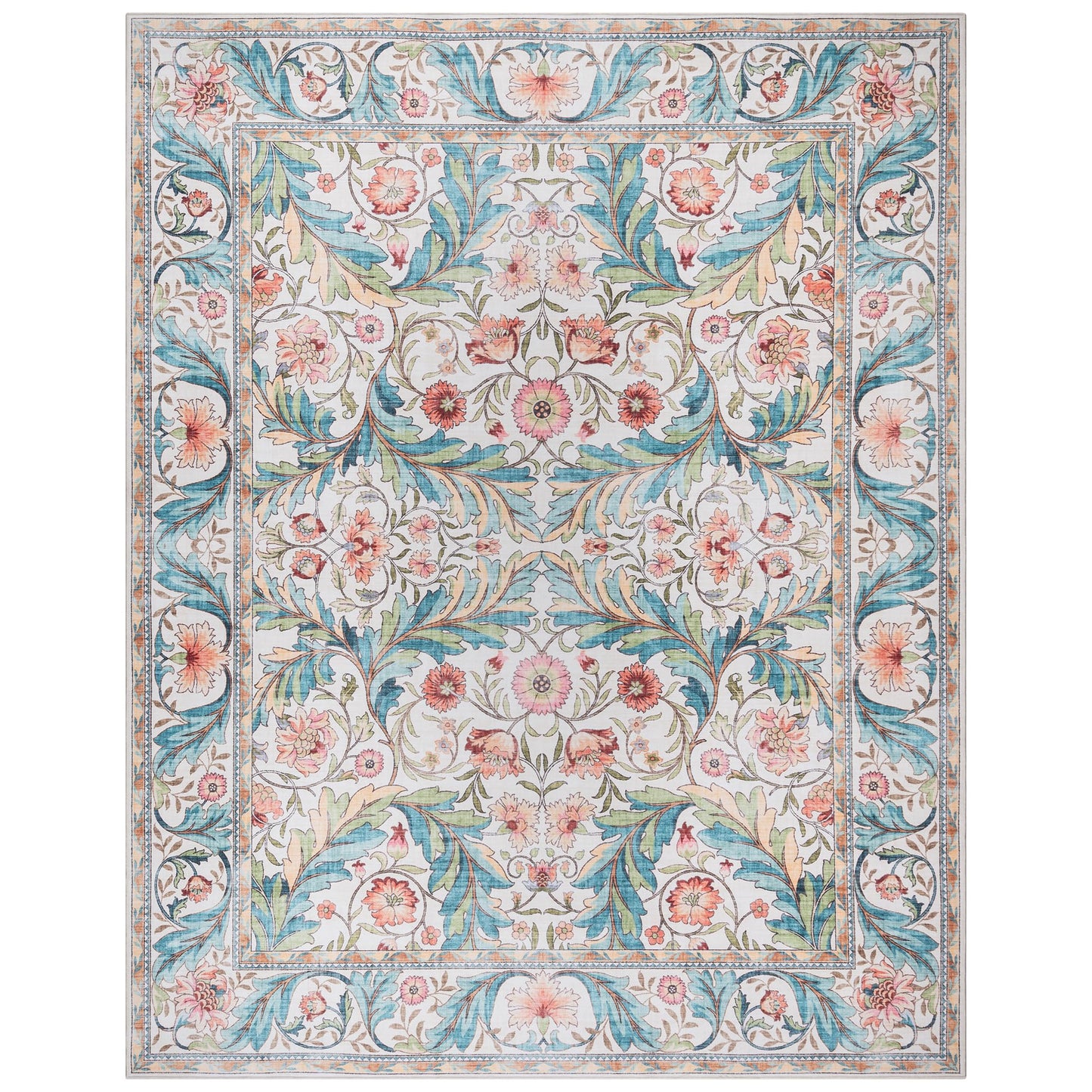 Gertmenian Indoor Boho Area Rug | Home Decor for Entryway, Bedroom, Living Room, Office, Kitchen | Non Slip, Soft, Printed Accent Rugs | Altair, Ivory, 5x7 Standard, 24504
