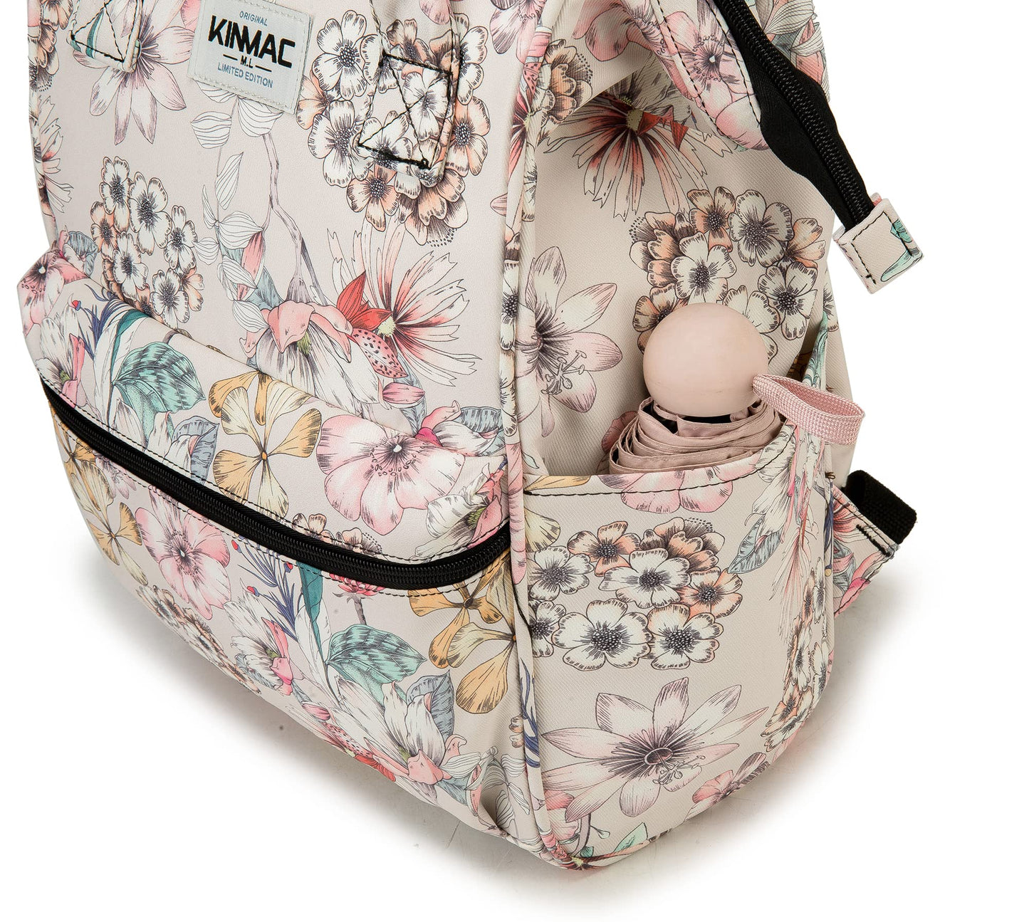 Kinmac Wide Open Style Laptop Backpack for Laptop Up to 15.6 Inch Men Women Travel Outdoor Backpack (Floral)