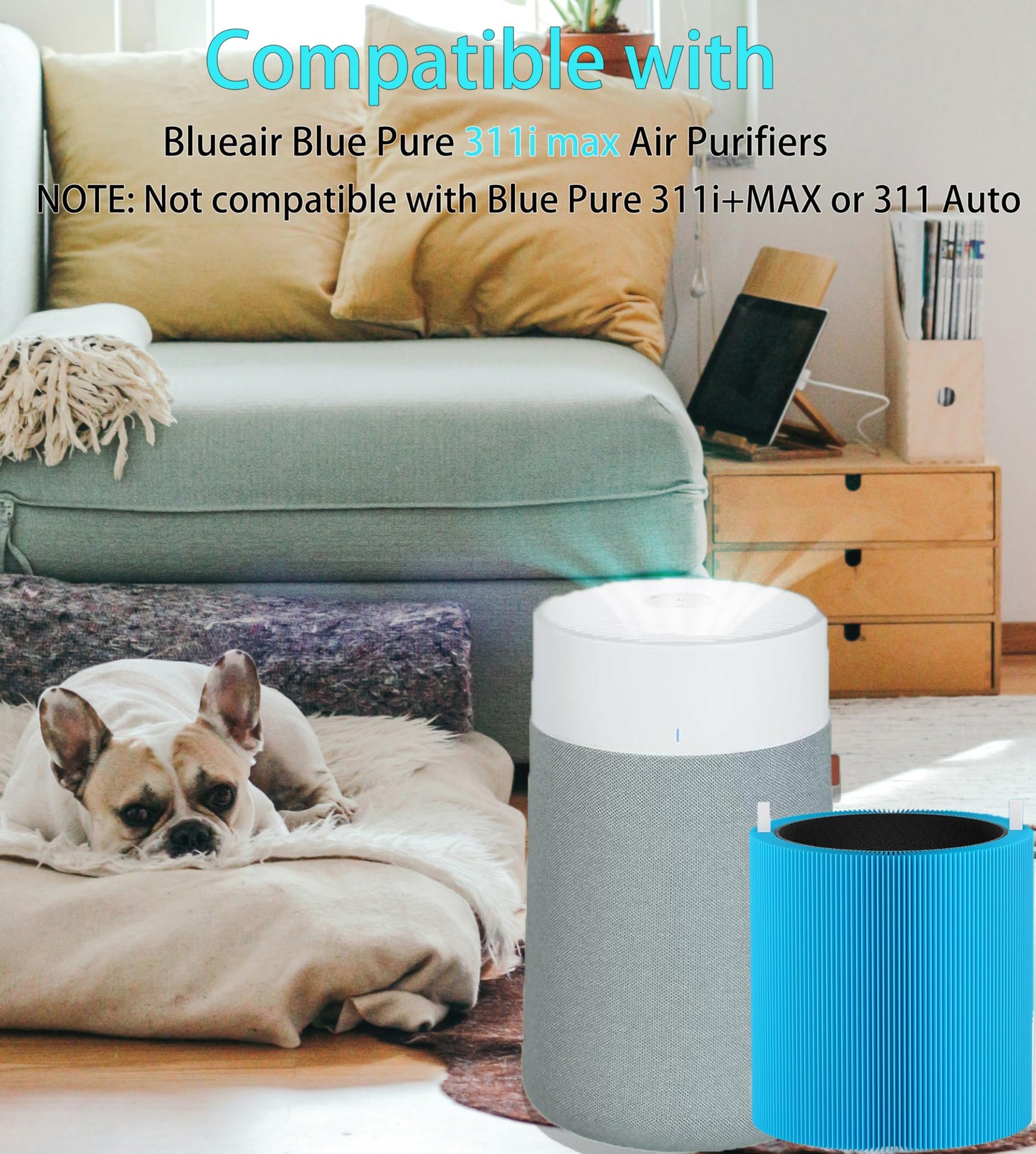 Selfgurher 311i MAX AllergenBlock Replacement filter Compatible with Blue Pure 311i Max AllergenBlock Air Purifier,Premium Filter & Activated Carbon Filter-F3MAX AllergenBlock Filter,2 pack