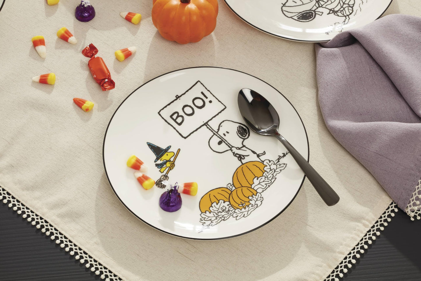 Lenox 896688 The Great Pumpkin Accent Plates, Set of 4, Assorted, Halloween