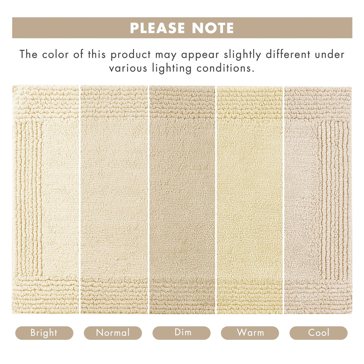 Madison Park Splendor Reversible 100% Cotton Tufted Bathroom Rug-3000 GSM Hotel Quality Luxurious Plush Medium Pile Bath Mat Absorbent, Quick Dry, Shower Room Décor, 24x60 Natural