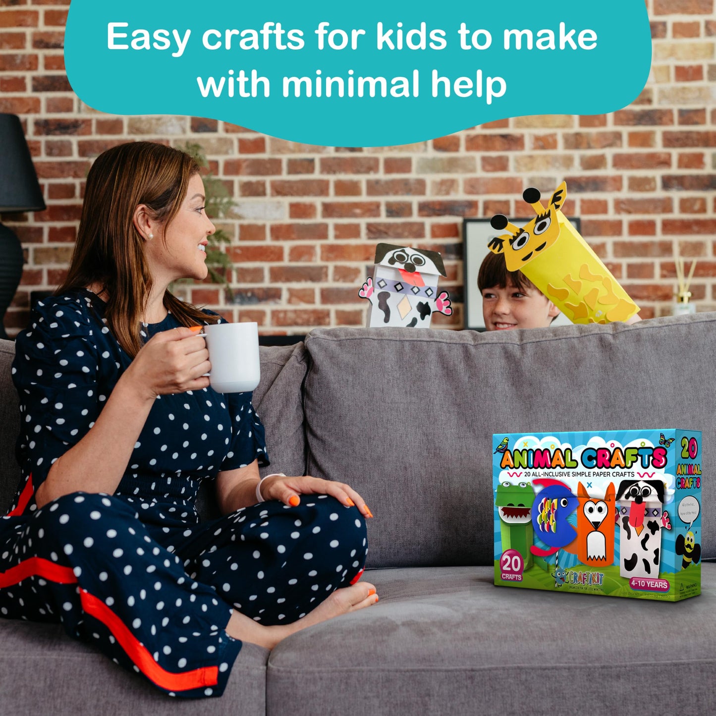 Craftikit ® 20 Award-Winning Toddler Arts and Crafts for Kids Ages 4-8 Years, All-Inclusive Animal Craft Kits, Fun Toddler Crafts Box for Girls, Boys, Organized Preschool Art Supplies and Projects