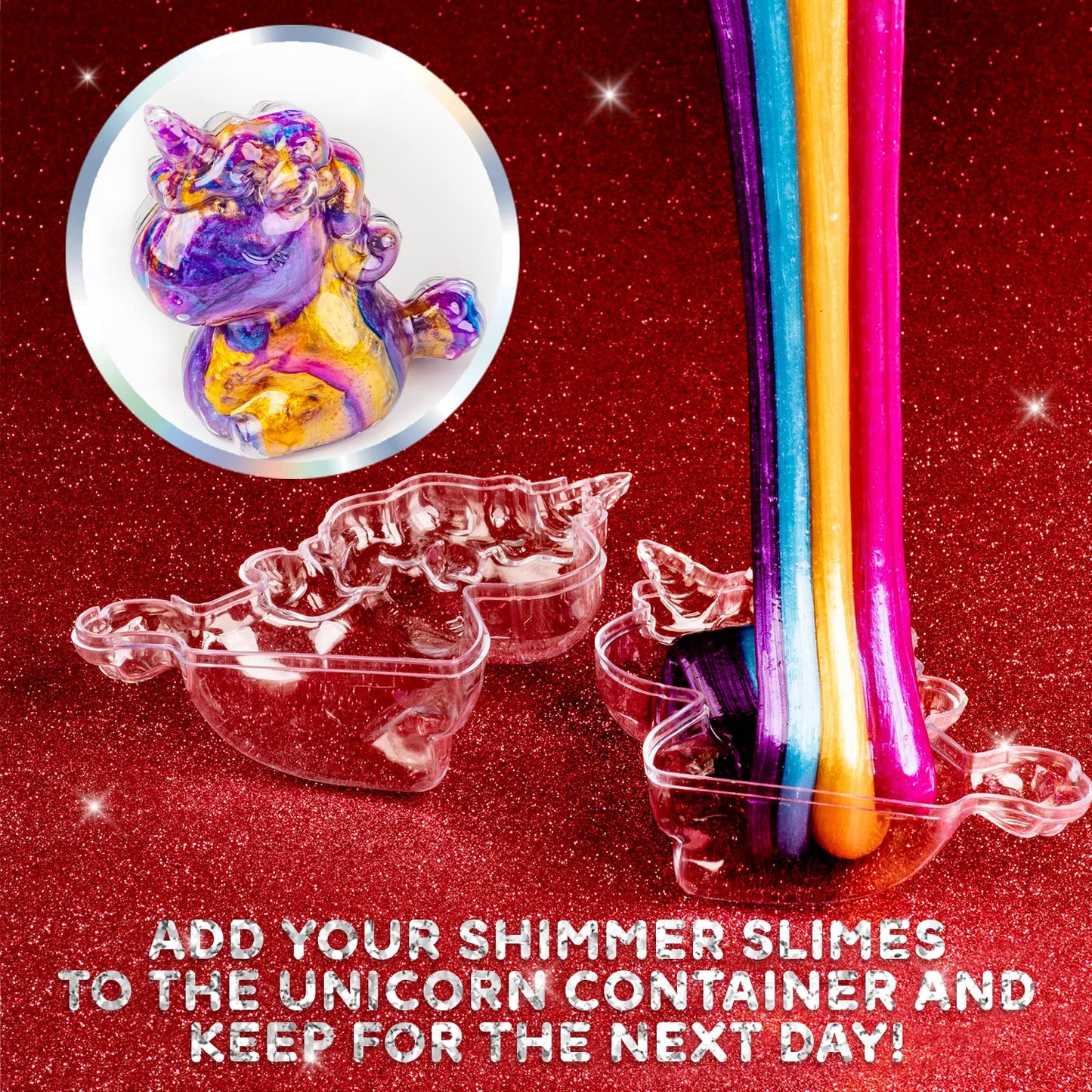 Original Stationery Unicorn Slime Kit for Girls Ages 7–12, DIY Shimmer Slime Set with Glow-in-The-Dark, Pearlescent, Holographic & Glitter Slimes, Creative Craft, Birthday Gift for Kids