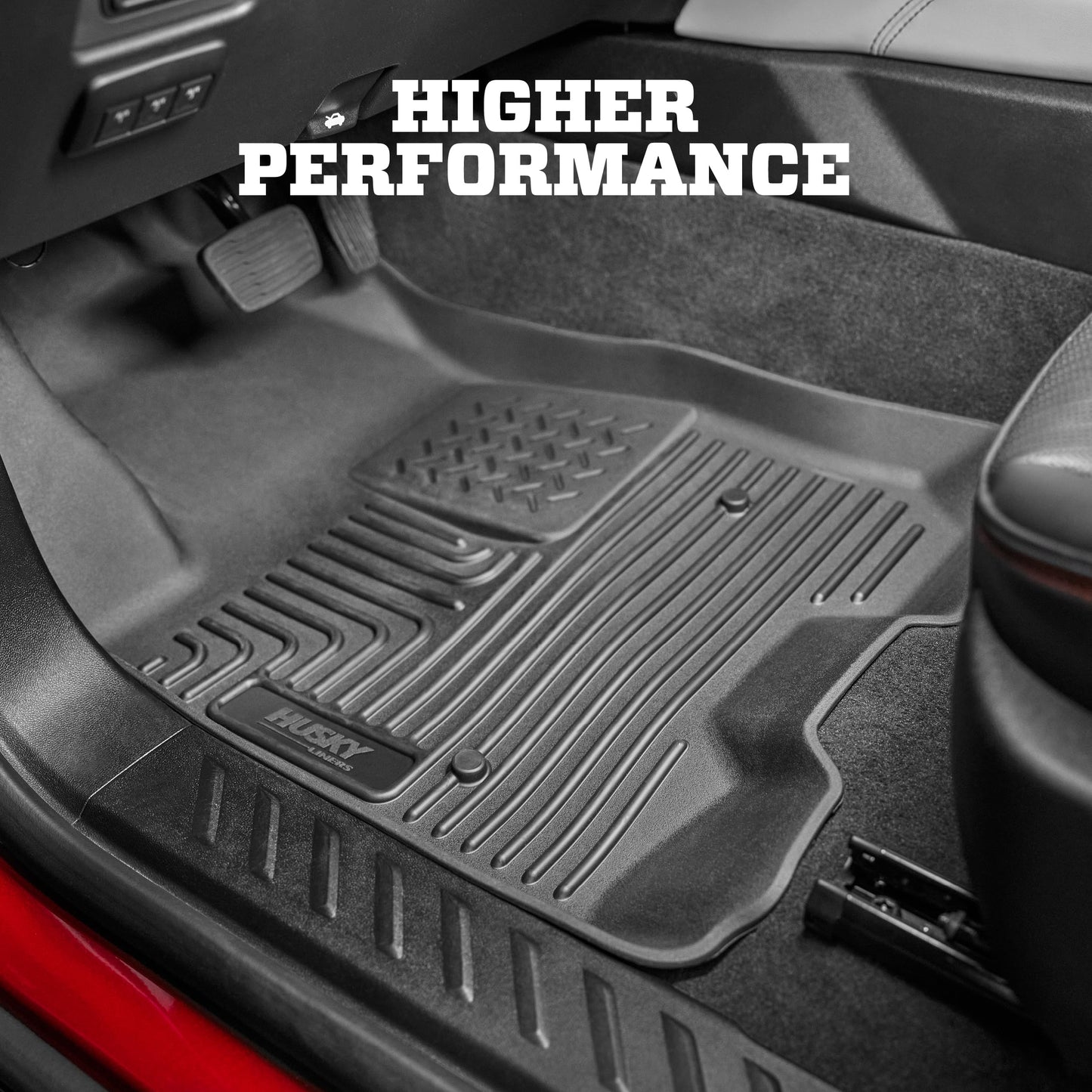 Husky Liners Weatherbeater Floor Mats | Fits 2019-2026 Chevrolet Silverado & GMC Sierra 1500 & 2020-2026 Chevrolet Silverado & GMC Sierra 2500, 3500 Standard CAB | Front Row, 2-pc Black - 13201