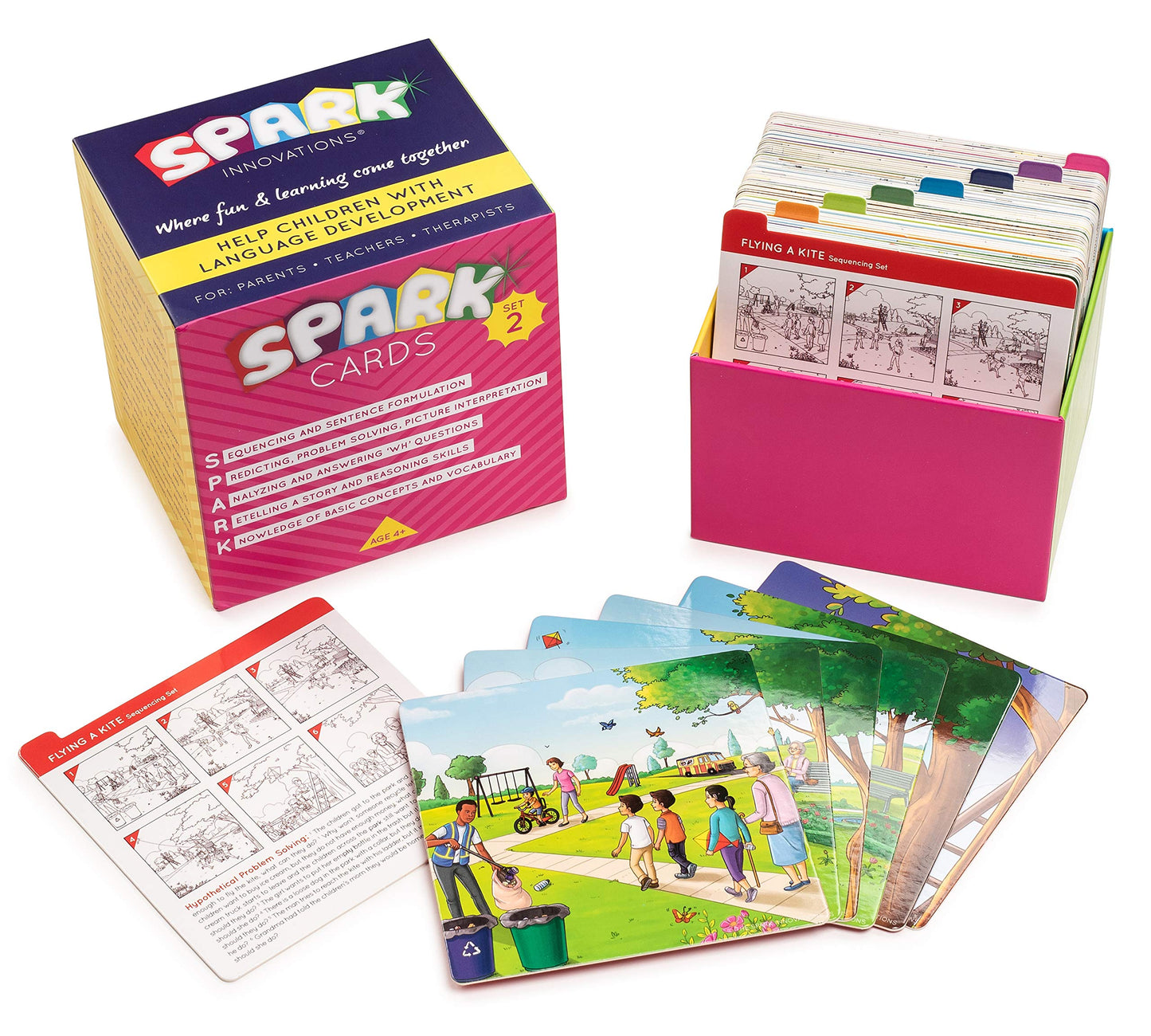 Spark Cards Sequence Cards for Storytelling and Picture Interpretation Speech Therapy Game, Special Education Materials, Sentence Building, Problem Solving, Improve Language Skills