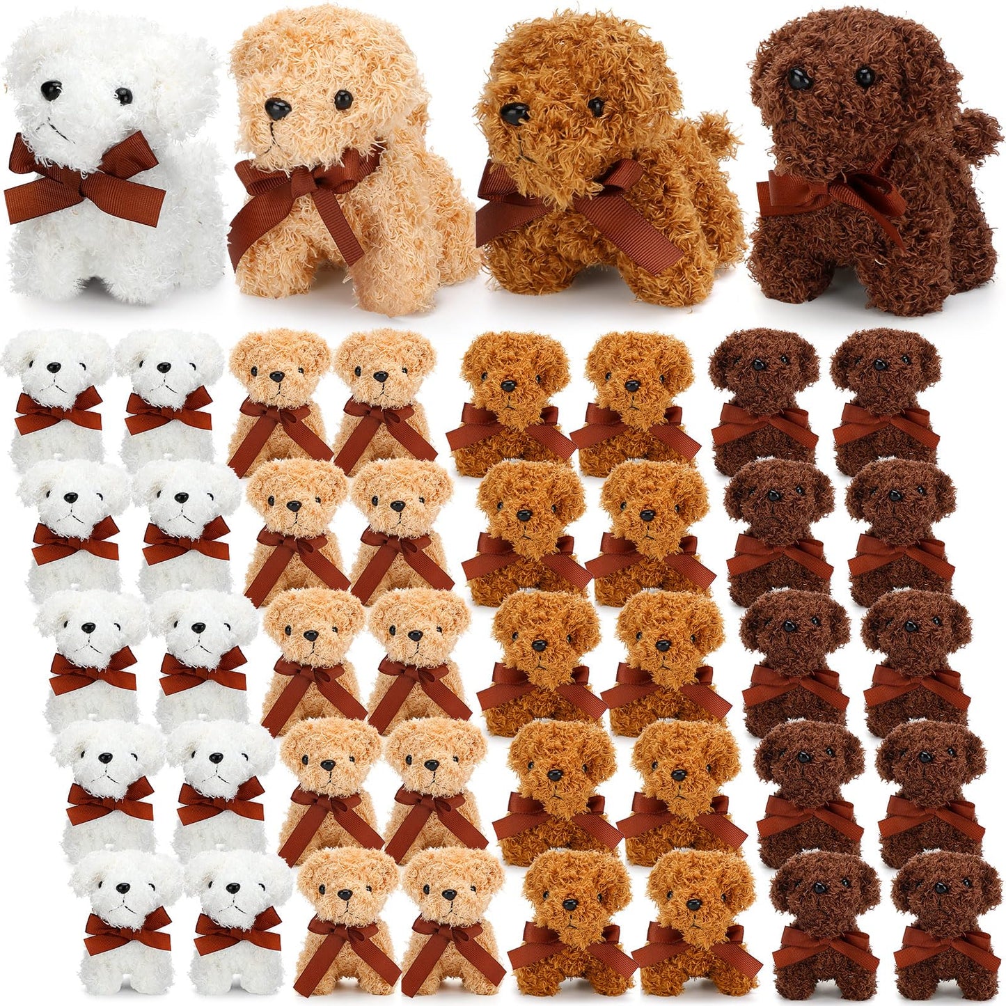 Liliful 40 Pcs 5 Inches Valentines Mini Plush Dogs Small Stuffed Dog Bulk Plush Toy Puppy Party Favors Stuffed Animal Puppy for Goodie Bag Fillers Back to School Party Favor Gift Carnival Prize