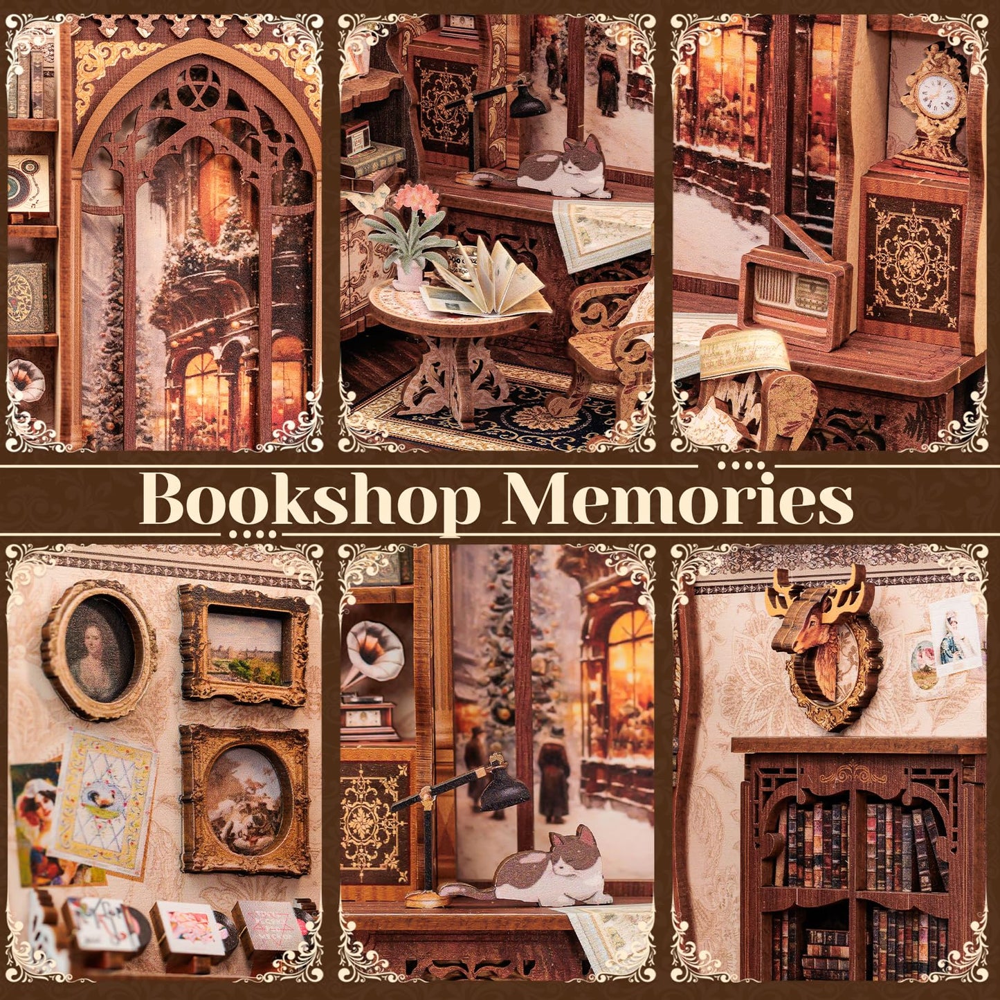 CUTEBEE Book Nook Kit, DIY Miniature House Kits for Adult and Teens, Dollhouse Mini Booknook Music House Bookshelf, DIY Craft Gifts for Family and Friends（Memories Music Bookshop）
