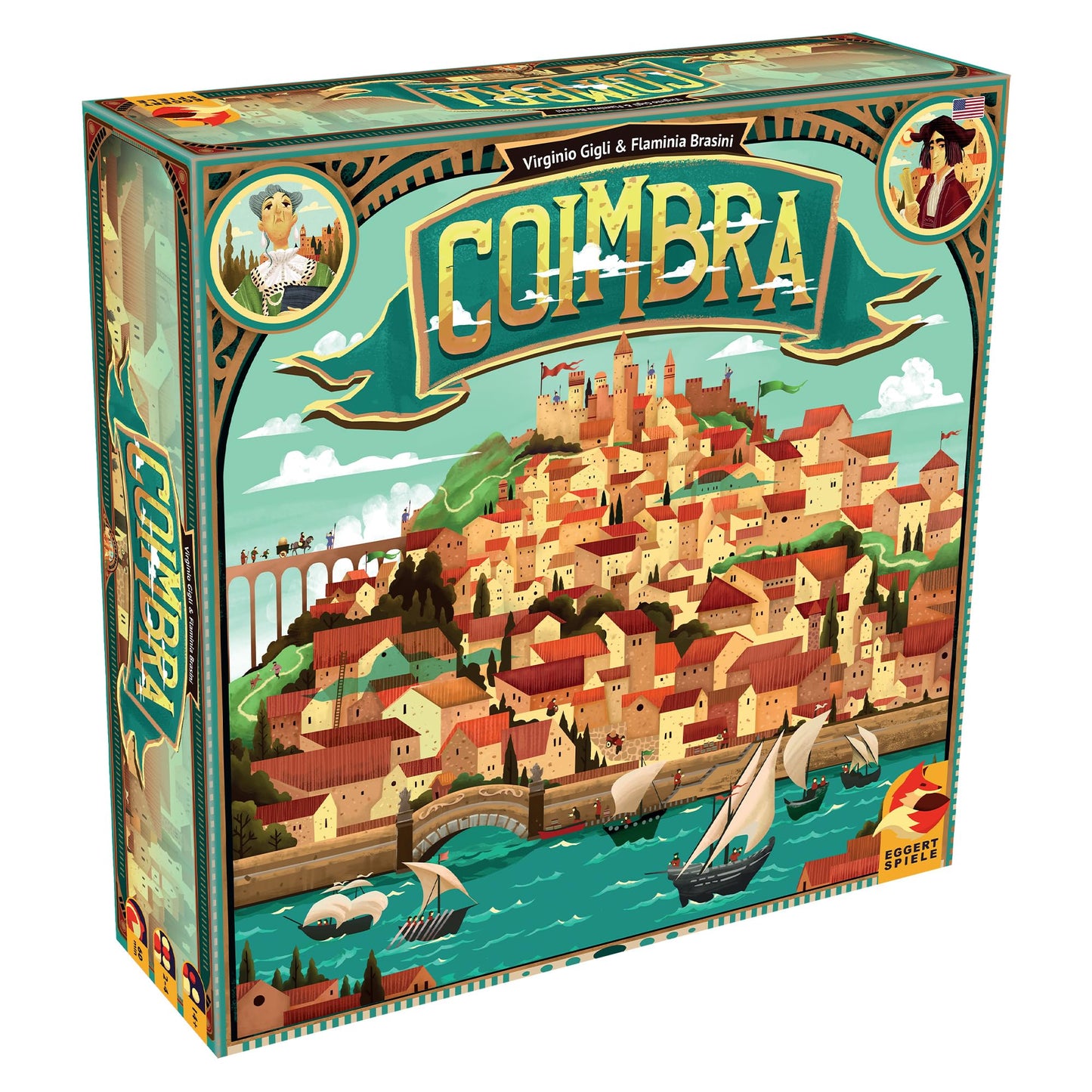 Coimbra Board Game - Renaissance Strategy Game with Innovative Dice Mechanism for Kids & Adults, Ages 14+, 2-4 Players, 60-90 Minute Playtime, Made by Eggertspiele