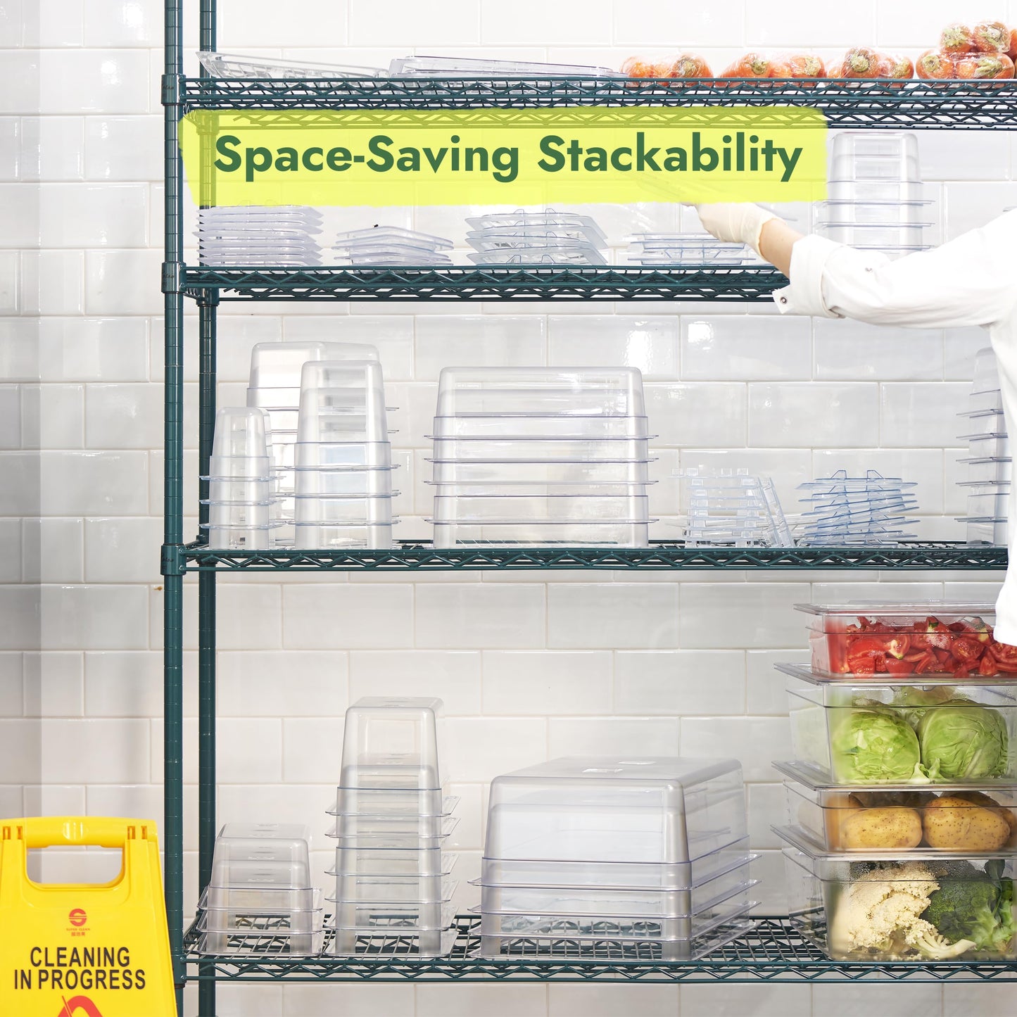 CURTA 6-Pack 1/6 Size 4" Deep NSF Polycarbonate Food Pans with Handled Lids & Drain Trays | Dishwasher & Freezer Safe Clear Container for Prep Tables, Buffet, Salad Bar, Commercial Kitchen