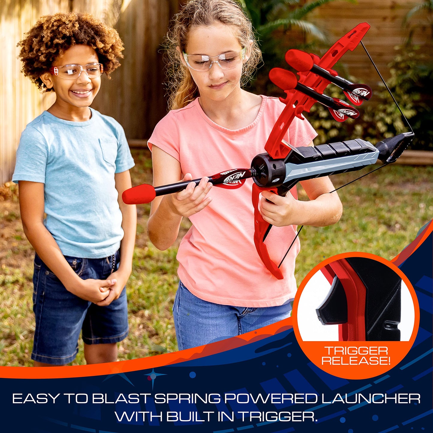 Nerf Rip Rocket Bow and Arrow Set - Rip Rocket Blaster Soft Foam Bow + Arrow Set - Indoor + Outdoor Play - Bow and (4) Foam Tip Arrows - RIPROCKET Air Powered Bow and Arrow