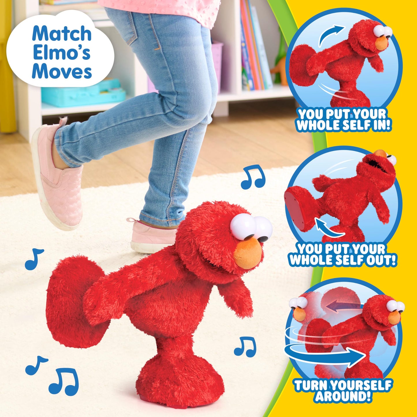 Sesame Street Hokey Pokey Elmo Interactive Toy with Music and Motion, 14-inch Bilingual Plush, Pretend Play, Kids Toys for Ages 18 Month, Gifts and Presents