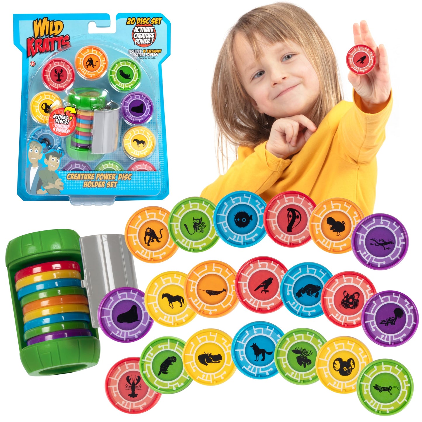 Wild Kratts Toys Creature Power Disc Holder Set with 20 Discs - Chris Kratt