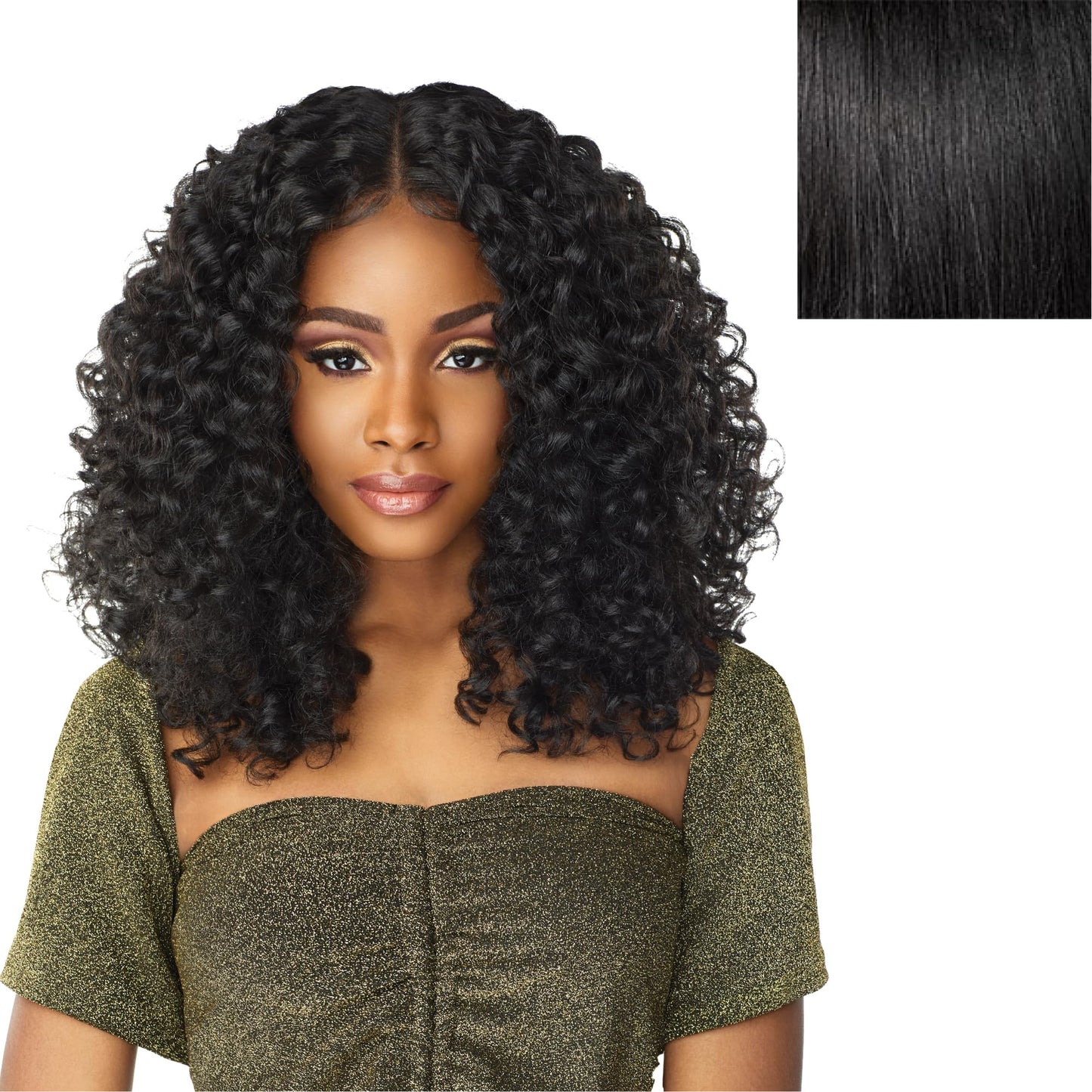 Sensationnel Butta lace wigs - unit 5 extra wide 5 inch deep parting synthetic preplucked hairline glueless lacefront (1 JETBLACK)