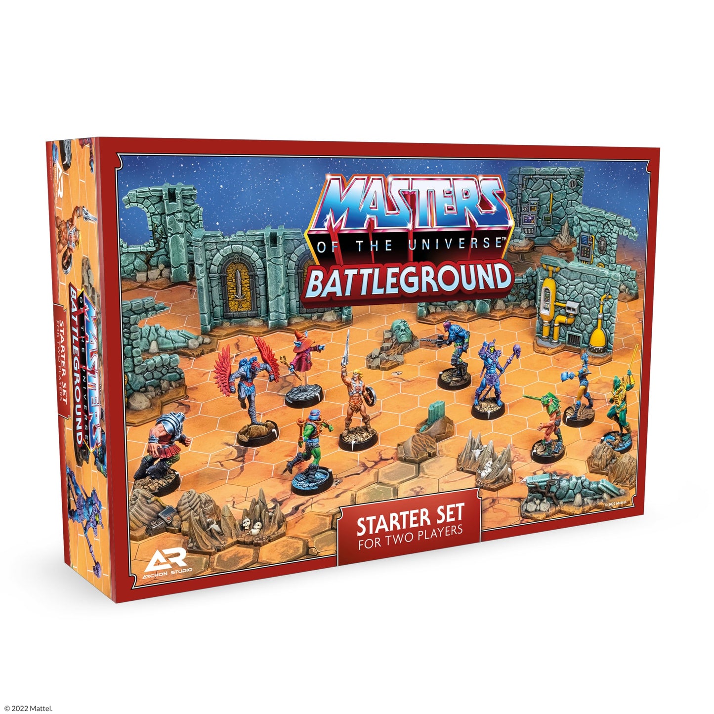 Masters of The Universe Battleground Starter Set - 2-Player Tabletop RPG Board Game - Includes 10 Miniatures of Real Motu Characters Like He-Man and Skeletor - Ages 14 Years + - from Archon Studio
