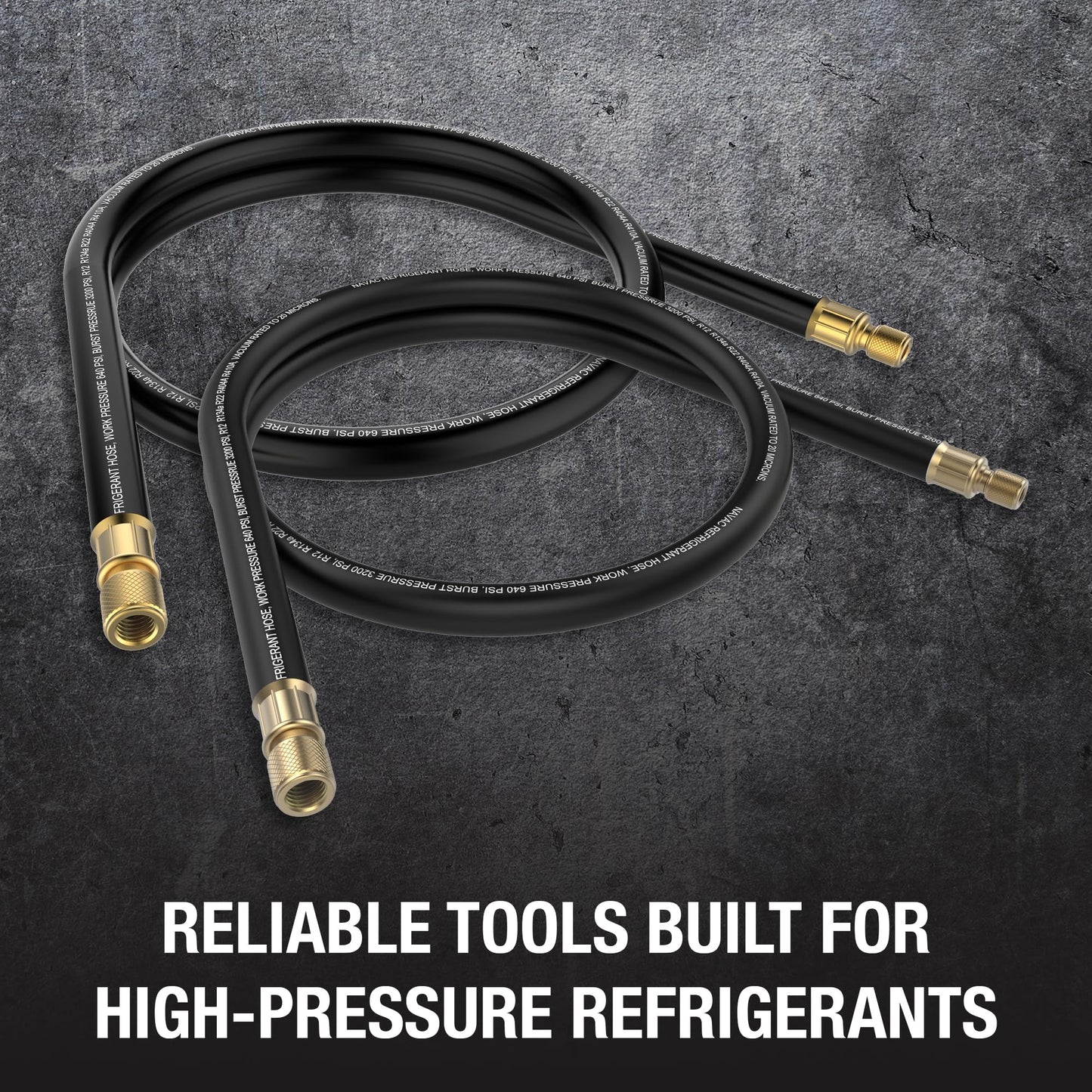 NAVAC NHB1 High-Flow Refrigerant Hose - 3/8" to 1/4" Fittings | 6 Feet Length - 1/2" Internal Diameter - Faster HVAC Evacuation and Recovery - 20 Microns Vacuum