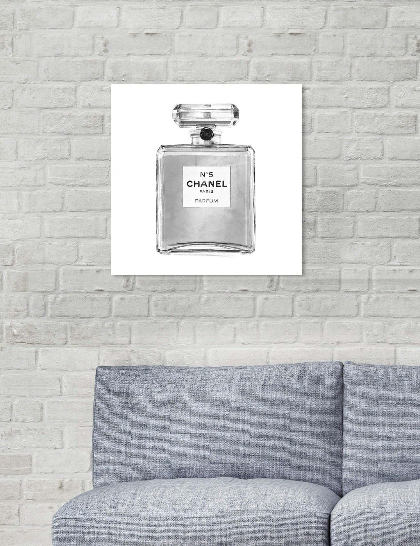 The Oliver Gal Artist Co. Oliver Gal 'Silver Classic Perfume' Gray Fashion Wall Art Print Premium Canvas 16" x 16"