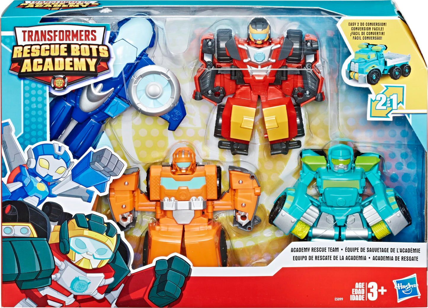 Playskool Heroes Transformers Rescue Bots Academy Academy Rescue Team Pack, 4 Collectible 4.5-inch Converting Action Figures, Toys for Kids Ages 3 and Up