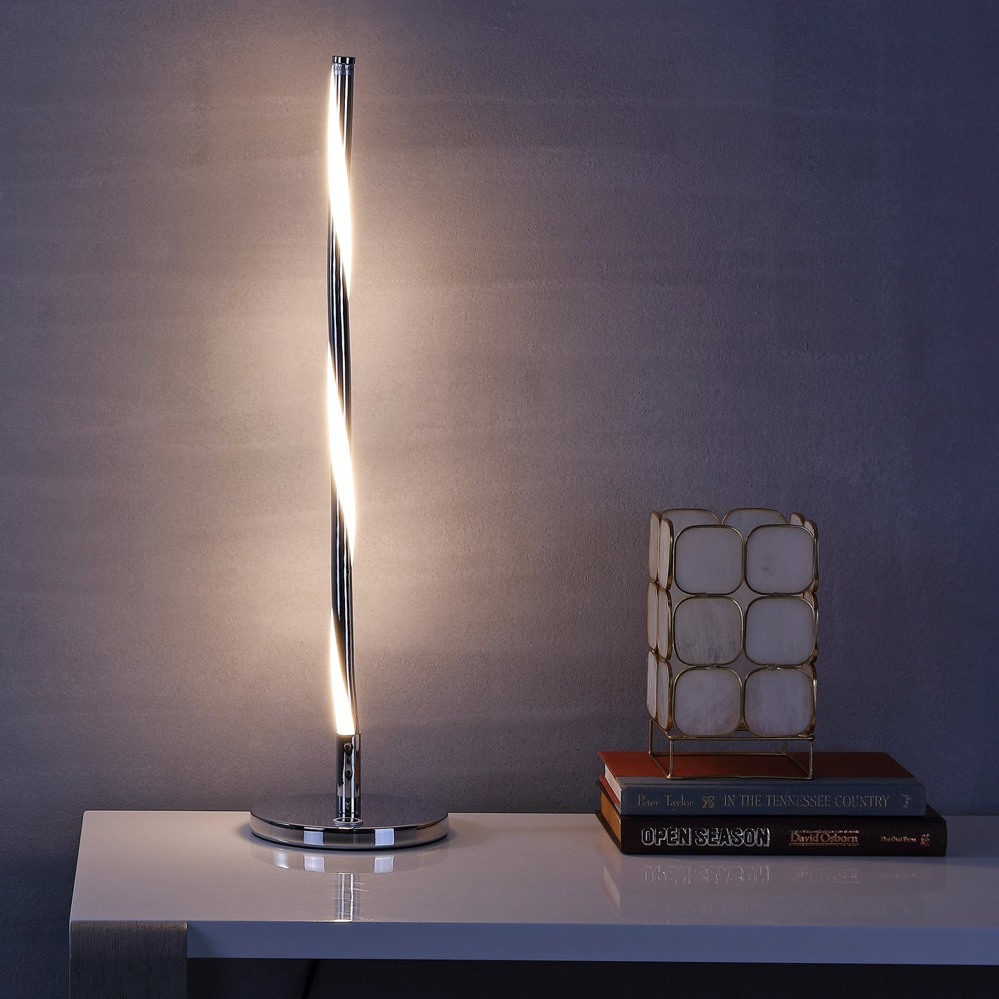 JONATHAN Y JYL7000A Nile 23.5" LED Integrated Table Lamp Bedside,Standard,Desk for Bedroom, Living Room, Office, College Dorm, Coffee Table, Bookcase, Chrome
