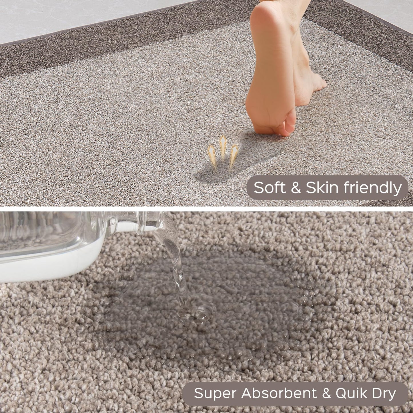 DOMUSTEX Machine Washable Kitchen Rug 24" x 36", Non Slip Kitchen Mat for Floor, Absorbent Entrance Throw Rug for Bedroom, Hallway, Bathroom, Door