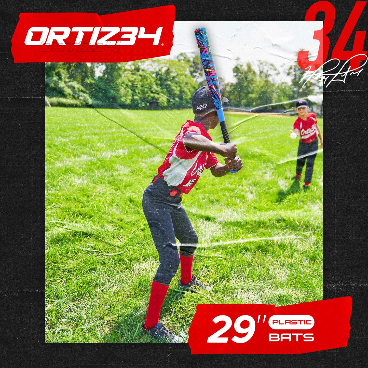 Ortiz34 Grand Slam Set- Graffiti Plastic Bat, 3 Balls, 4 Throw Down Bases