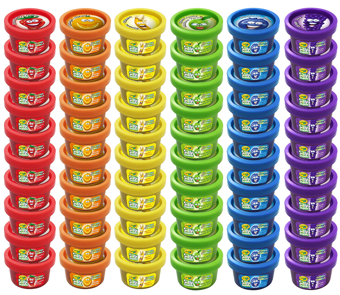 Crayola - Dough - Silly Scents 60 Pack | 60x1oz Scented Play Dough Party Pack | 60 Modeling Compound Tubs in 6 Bright Colors & Scents | Kids Party Favors | Classroom Prizes | Summer Activities