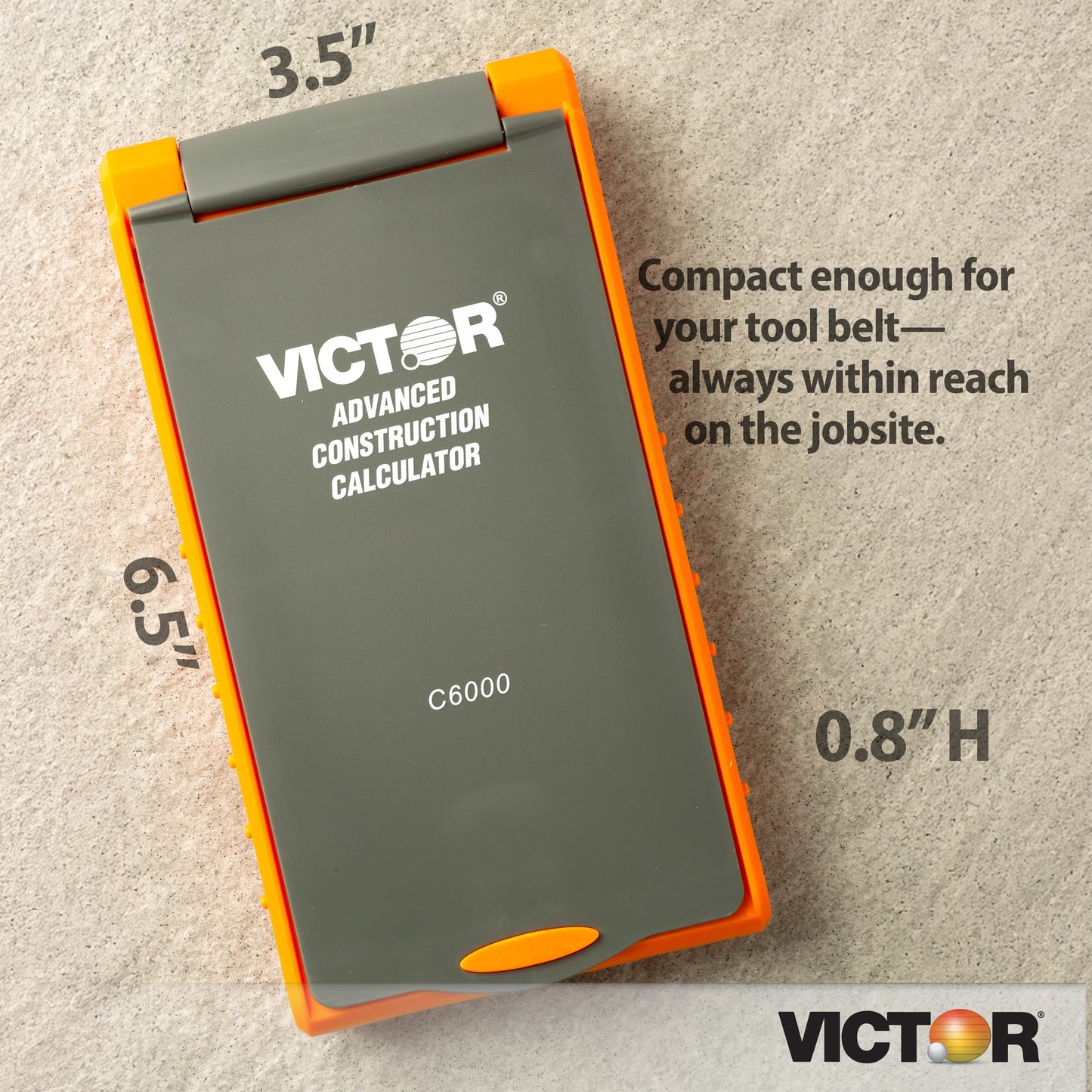 Victor C6000 Advanced Construction Calculator with Protective Case Displays in Fractional or Dimensional Forms Perfect for Carpenters, Renovators,Builders, Contractors, Estimators