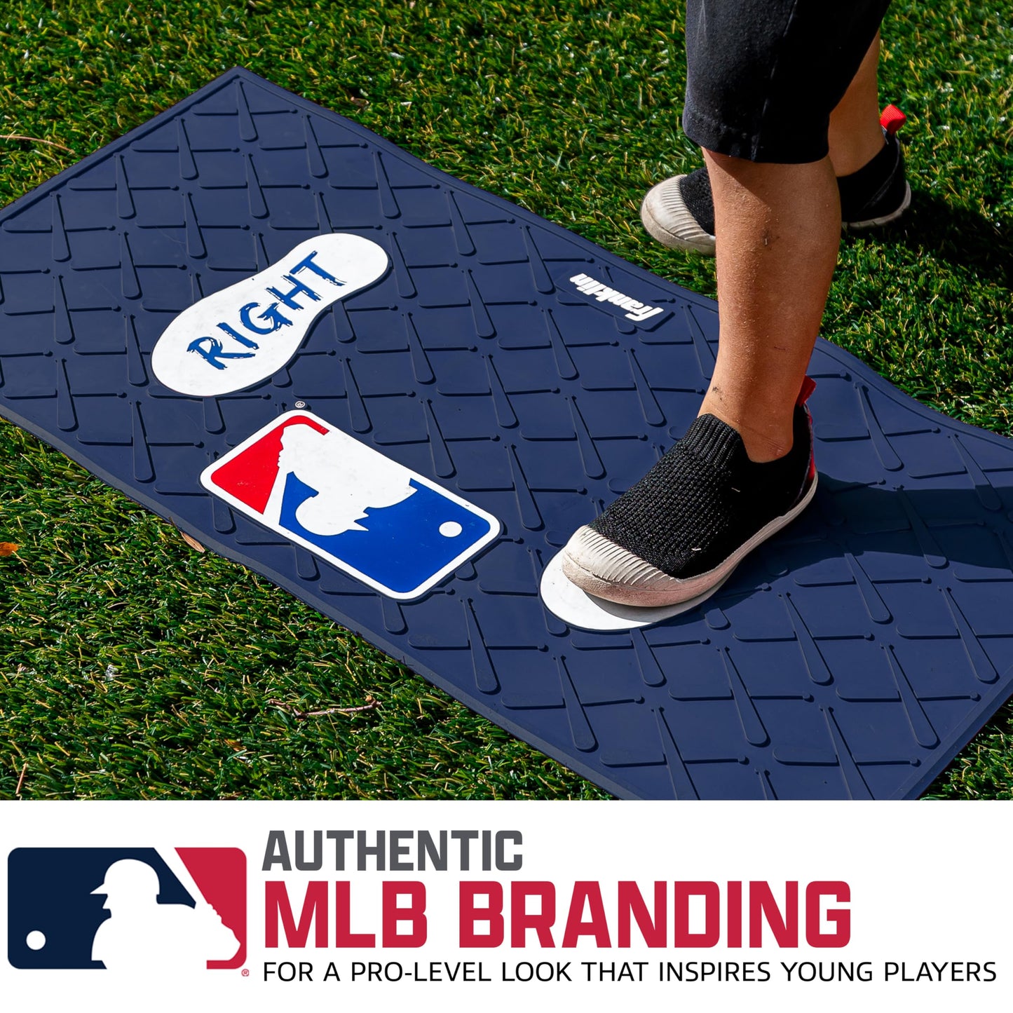 Franklin Sports MLB Learn Your Stance Batter's Box Training Mat - Perfect Kids Baseball + Teeball Practice Equipment - Fun Boys + Girls Batting Skills Toy