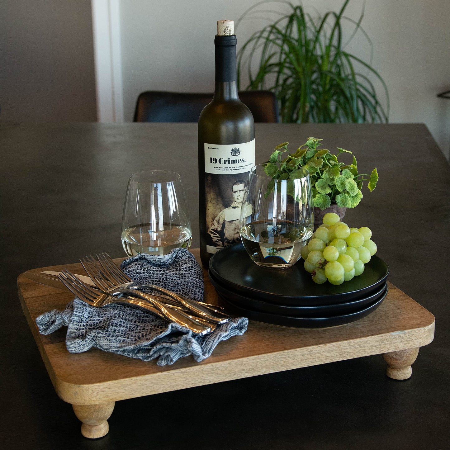 Heritage Lace Wood Farmhouse 18"X3"X14" Footed Serving Board (FH-033)