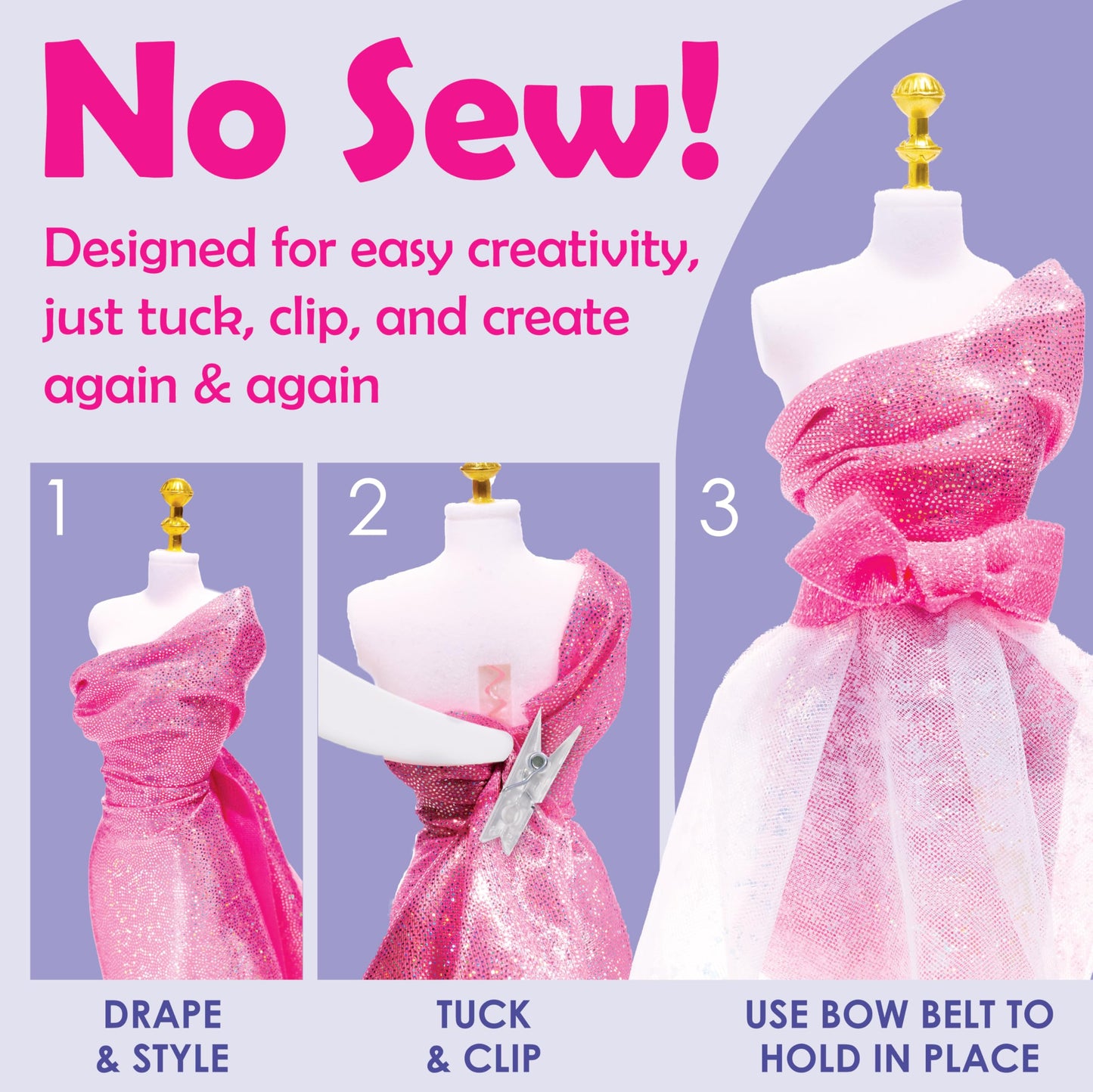 Creativity for Kids Designed by You Glam Studio: Girls' Fashion Designer Craft Kit for Ages 6-8, DIY Arts and Crafts for Kids, Birthday Gifts for Girls, Girl Toys