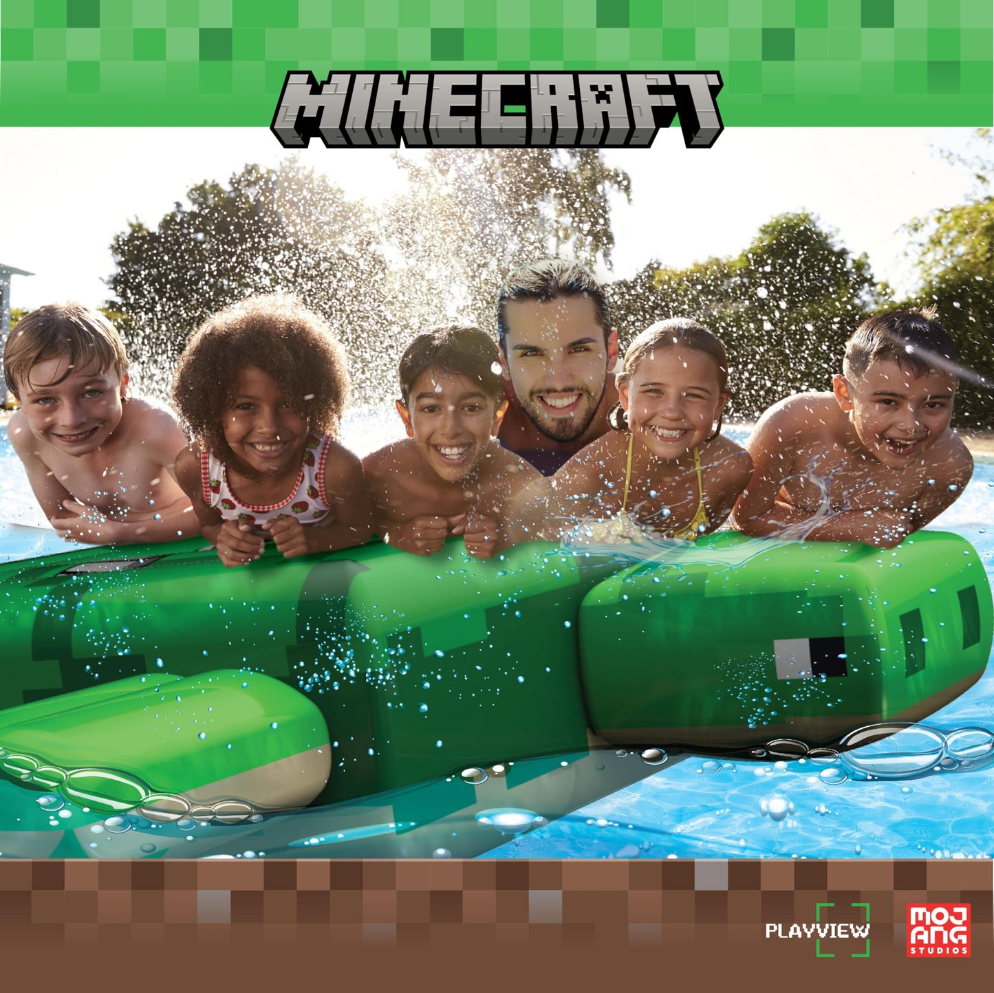 Officially Licensed Minecraft Ride-On Turtle Pool Raft Float - Dive into Beach Biome Fun, Oversized 72"x72"