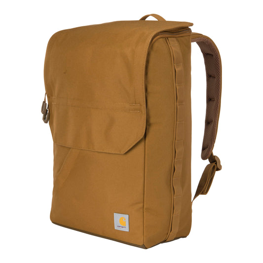 Carhartt 21L Top-Load Backpack, Water Resistant Coated Canvas Base with Laptop Sleeve, Brown, One Size