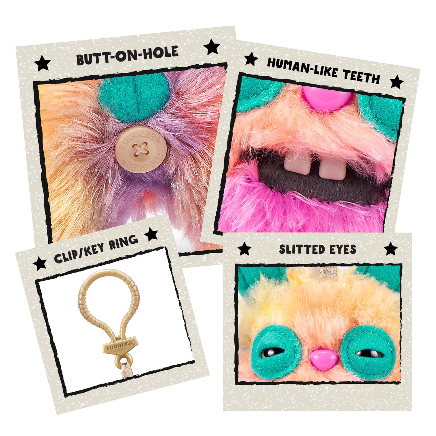 Fuggler-KEYRINGS 5"-Series 4-3PK Plush-Mail BOX-3PK in A Mail Box