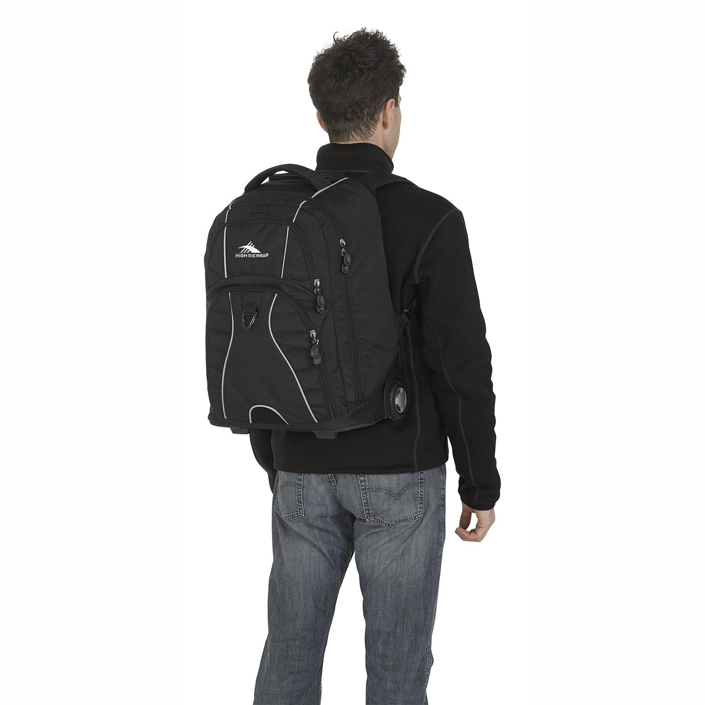 High Sierra Freewheel Wheeled Laptop Backpack, Black, One Size