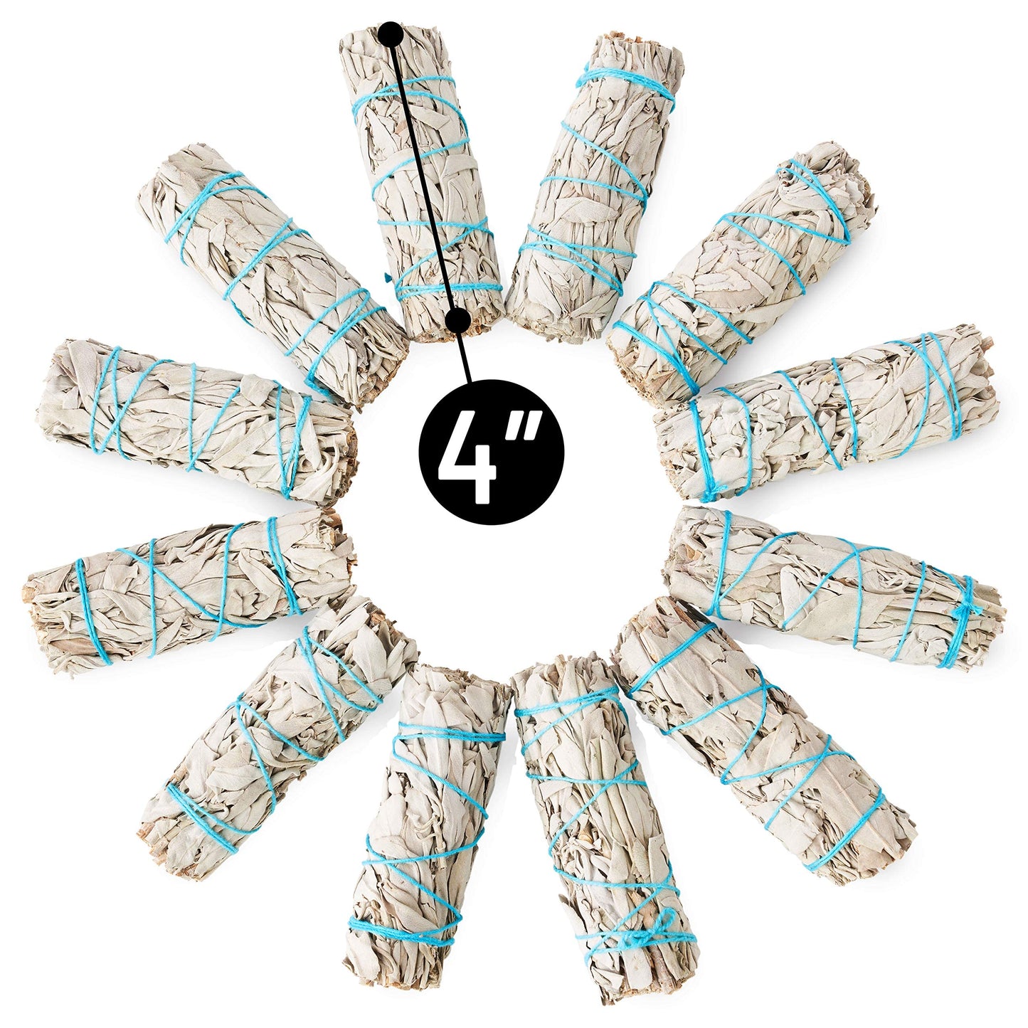 JL Local 40 White Sage Smudge Sticks 4-Inch Sustainably Grown, Intended for Personal Spiritual Growth, Stress Relief & Smudging