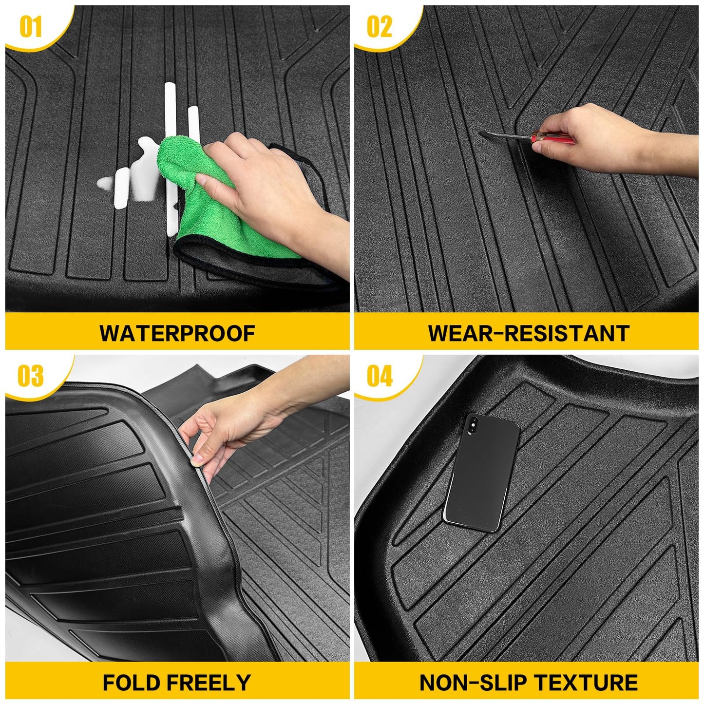 JTYZSM Trunk Mat for 2018-2025 Toyota Camry & 2019-2022 Toyota Avalon Rear Cargo Mat All Weather Protector Trunk Liner for 18-25 Camry Hybrid/L/LE/SE/TRD/XLE/XSE &19-22 Avalon Accessories