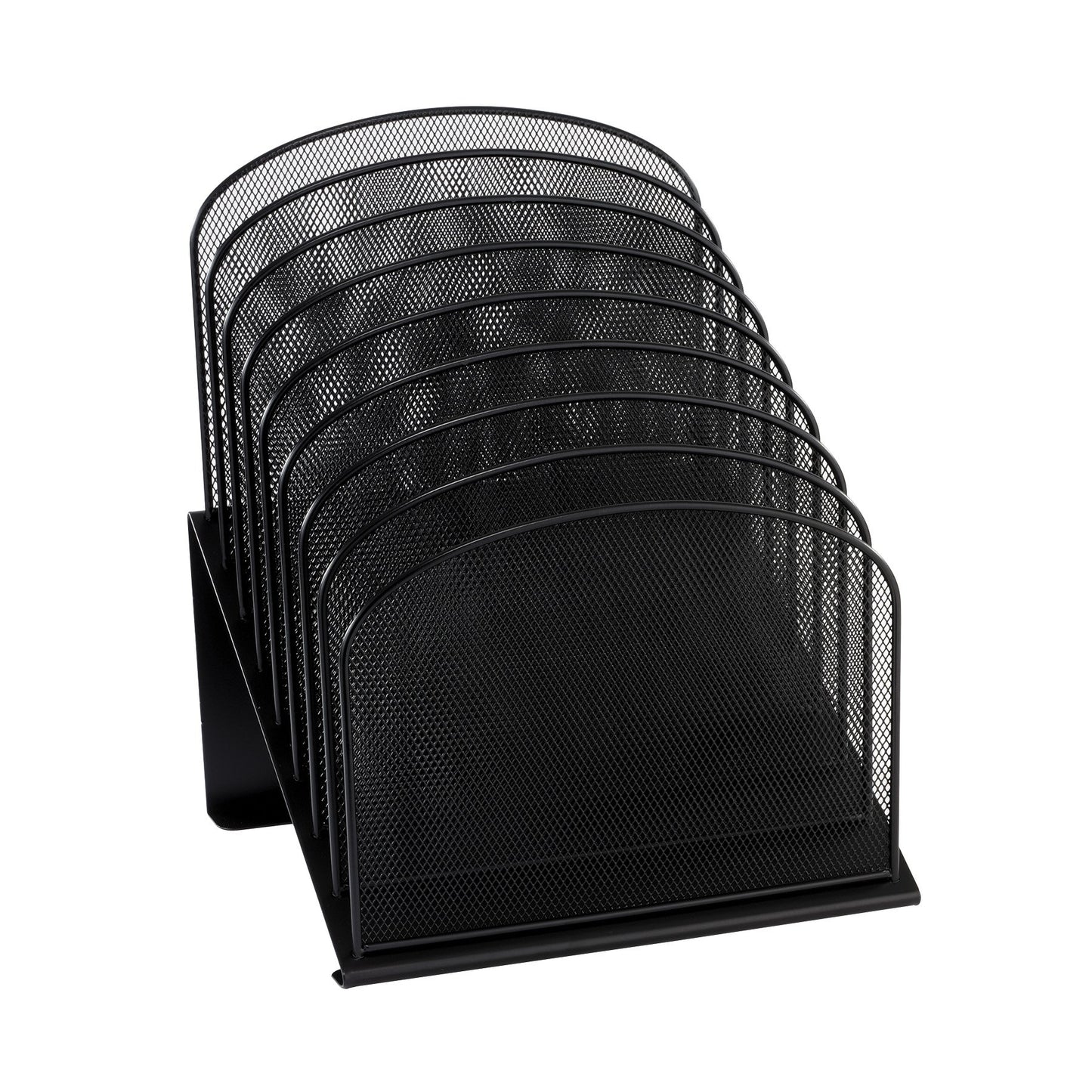 Safco Onyx Desk Organizer, 8 Tiered Vertical Compartments, Office and Classroom Mailbox , Paper and Mail Sorter, Steel Mesh, Black