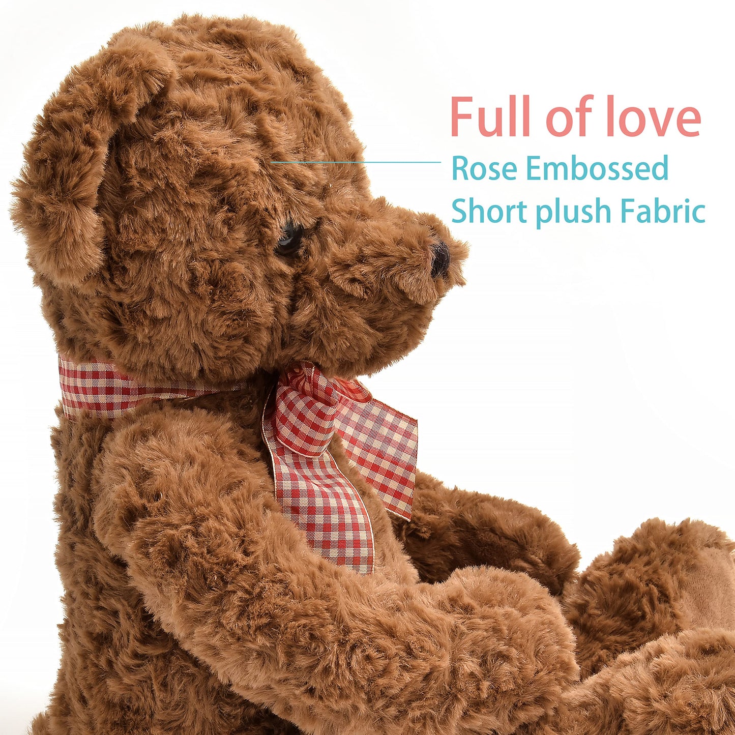 Suepcuddly 20" Posed Teddy Bear Stuffed Animal Cute Plush Toy for Girl Kids (Dark Brown)
